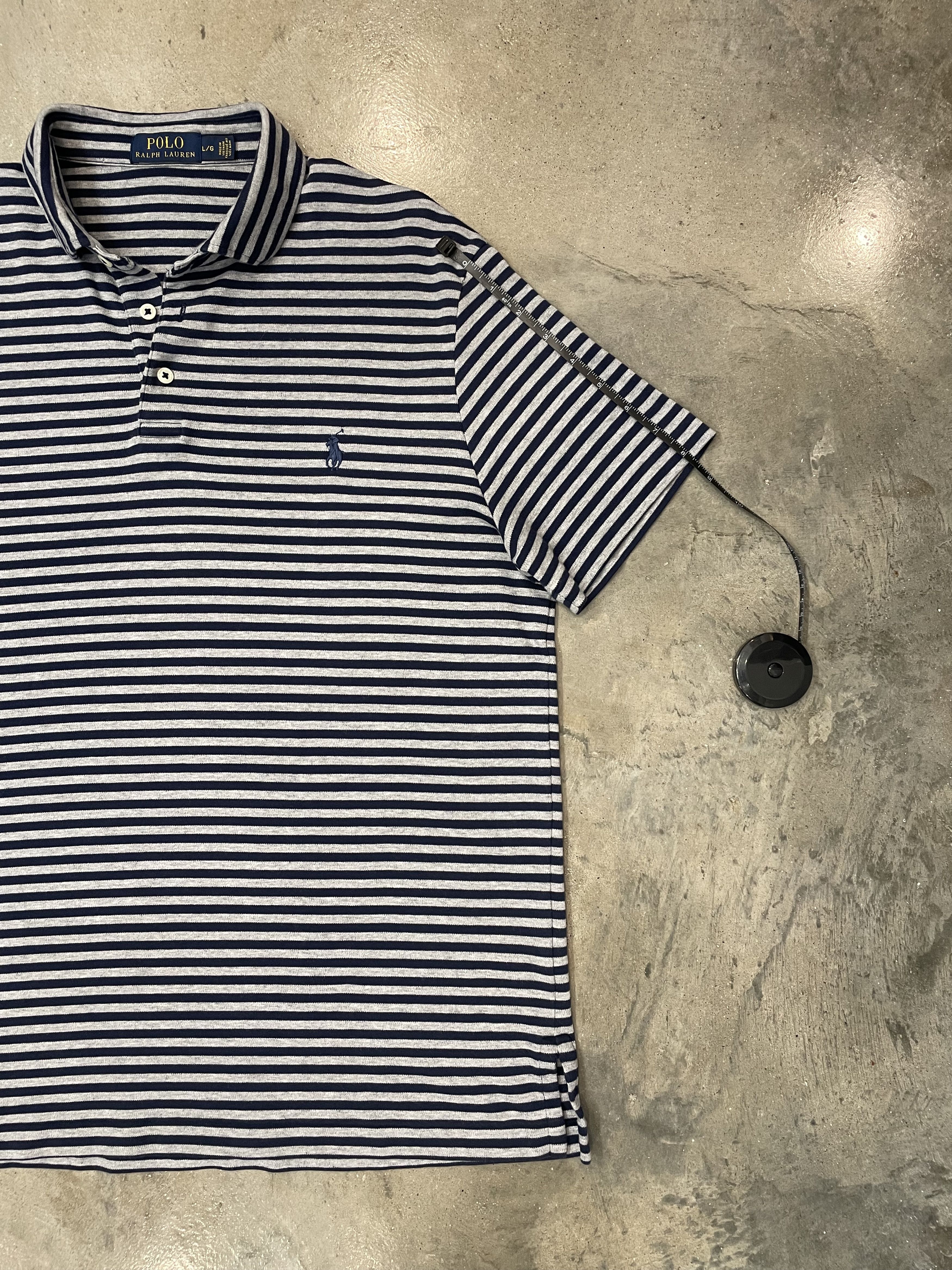 Polo Ralph Lauren Polo Ralph Lauren Blue Striped Polo Shirt Mens Large Size US L / EU 52-54 / 3 - 8 Thumbnail