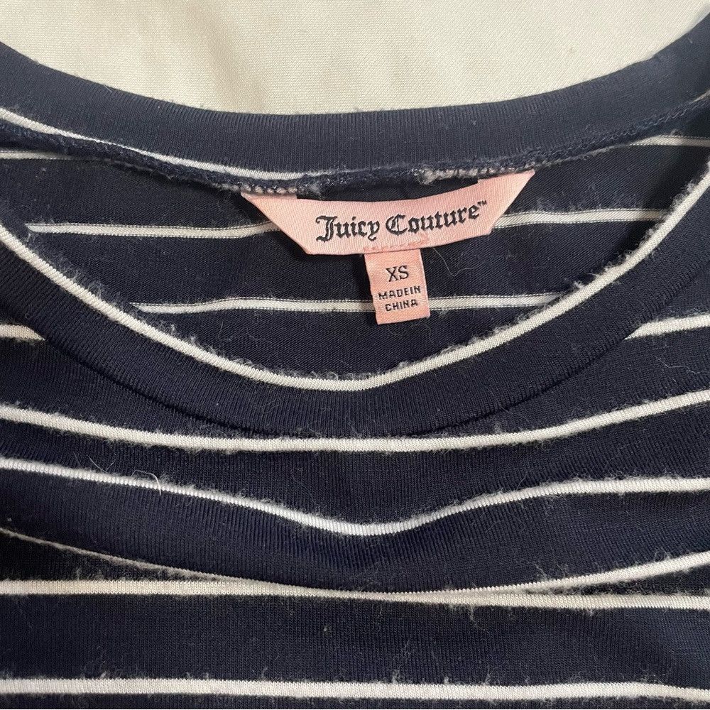 Juicy Couture Juicy Couture Navy Striped Drop Shoulder Long Balloon Sleev Size XS / US 0-2 / IT 36-38 - 7 Thumbnail