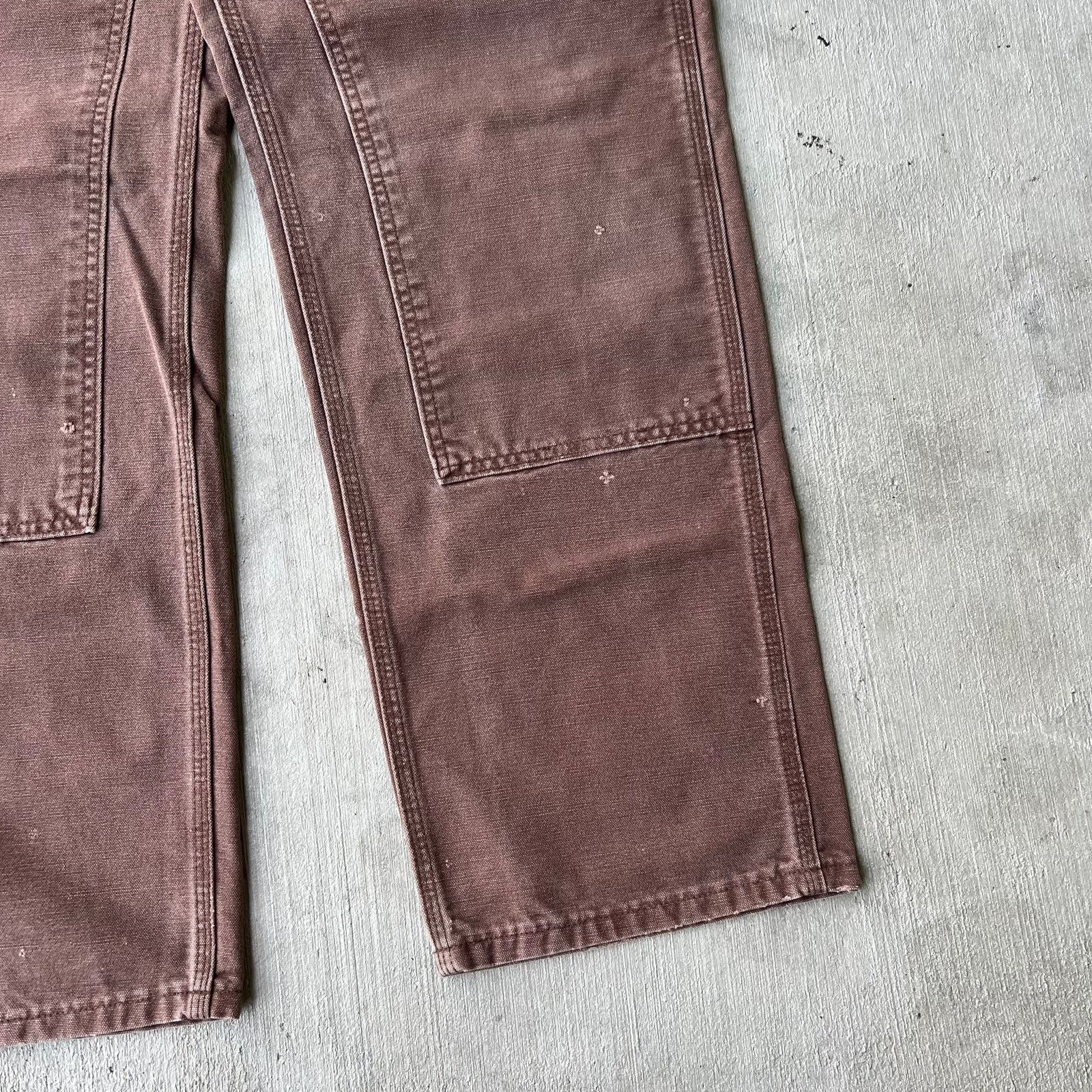 Carhartt × Vintage Carhartt B136 CHT brown double knee work carpenter pants Size US 31 - 3 Thumbnail