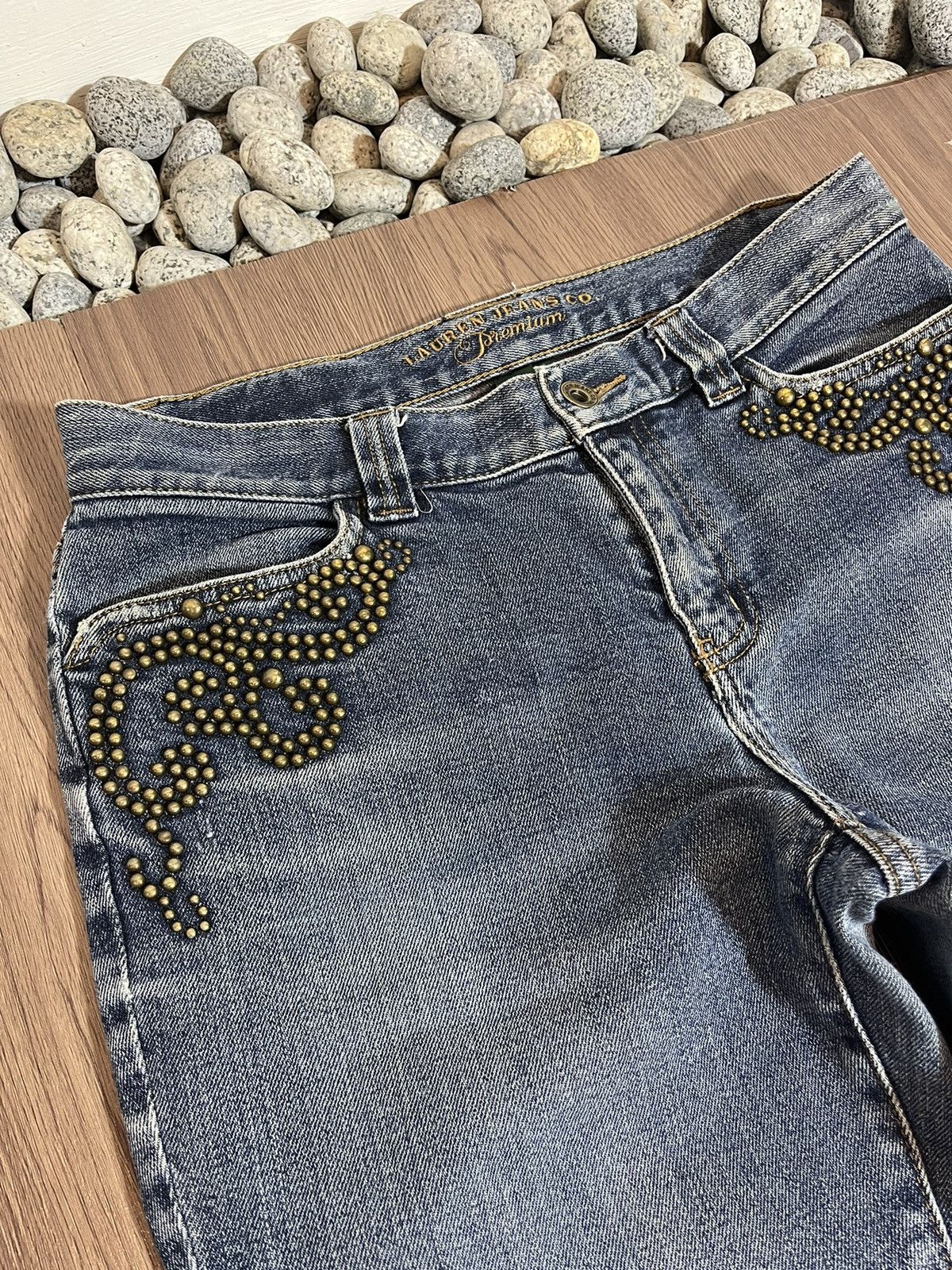 RRL Ralph Lauren × Vintage Washed vintage lauren by ralph lauren studded flare denim Size US 29 - 4 Thumbnail