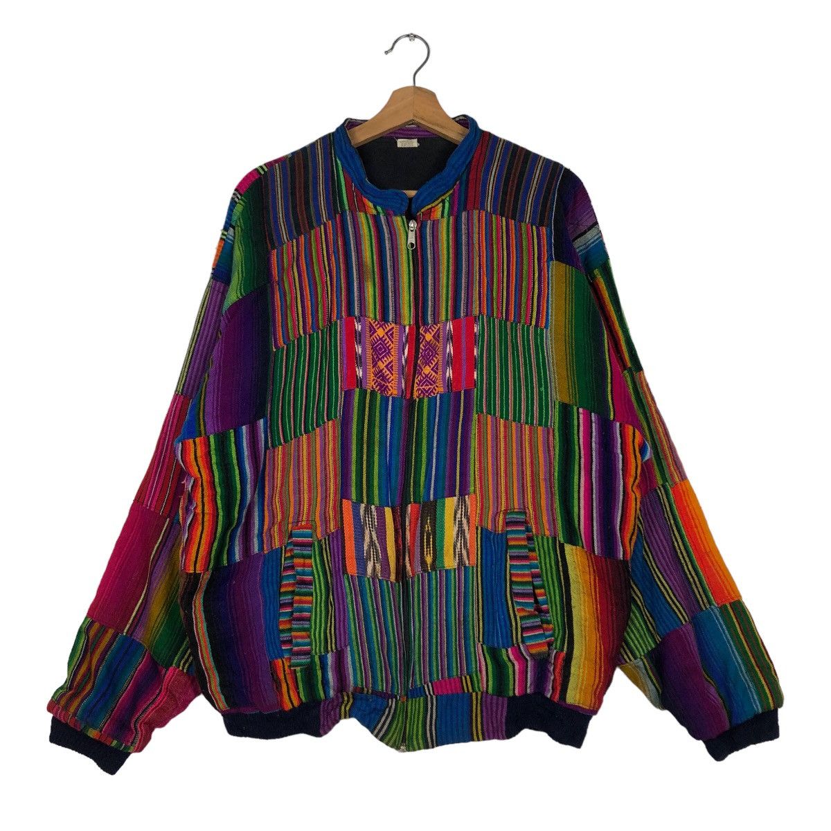 Vintage 🔥Vintage Zipper Jacket Multi Colour Knit Inspire Kapital Size US XL / EU 56 / 4 - 1 Thumbnail