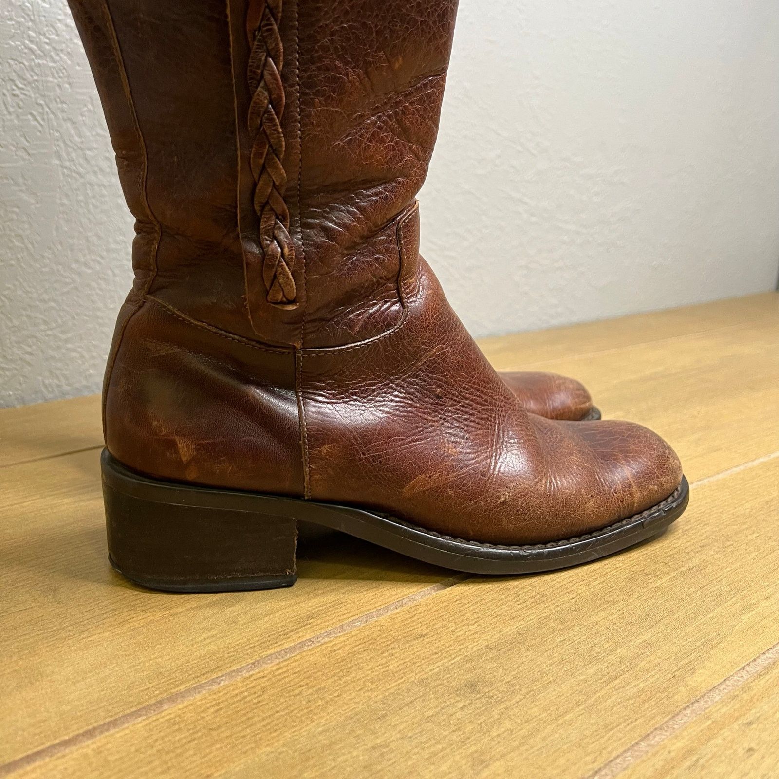 Vintage Vintage Super Leather Riding Boots Knee High Buckle Zip 7.5 Size US 7.5 / IT 37.5 - 15 Thumbnail