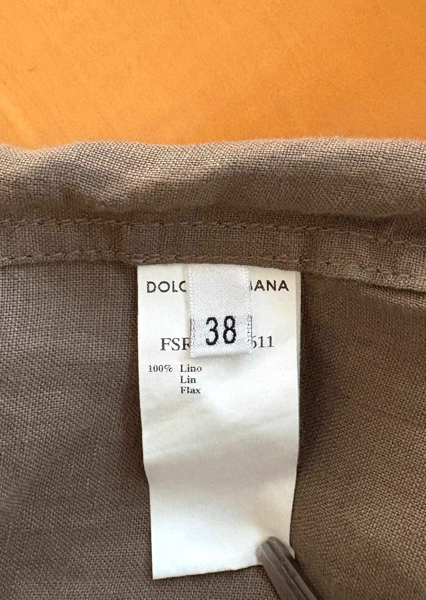Dolce & Gabbana Dolce & Gabbana Women's Coffee Linen Shirt Jacket Ｑ21 Size M / US 6-8 / IT 42-44 - 4 Thumbnail