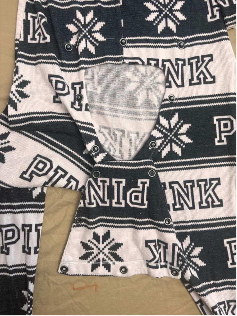 Pink Women's PINK Pajama Onesie L Pink White Black Size L / US 10 / IT 46 - 16 Thumbnail