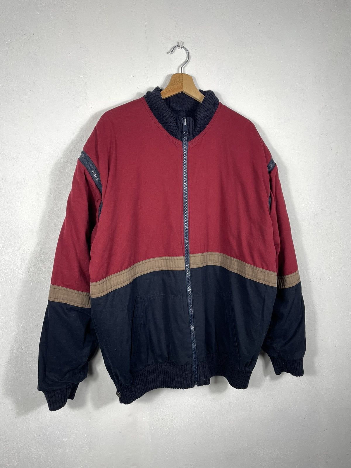 Designer × Paul & Shark × Vintage Retro 90s Navy Red Paul & Shark Double-sided Bomber Size US XXL / EU 58 / 5 - 6 Thumbnail