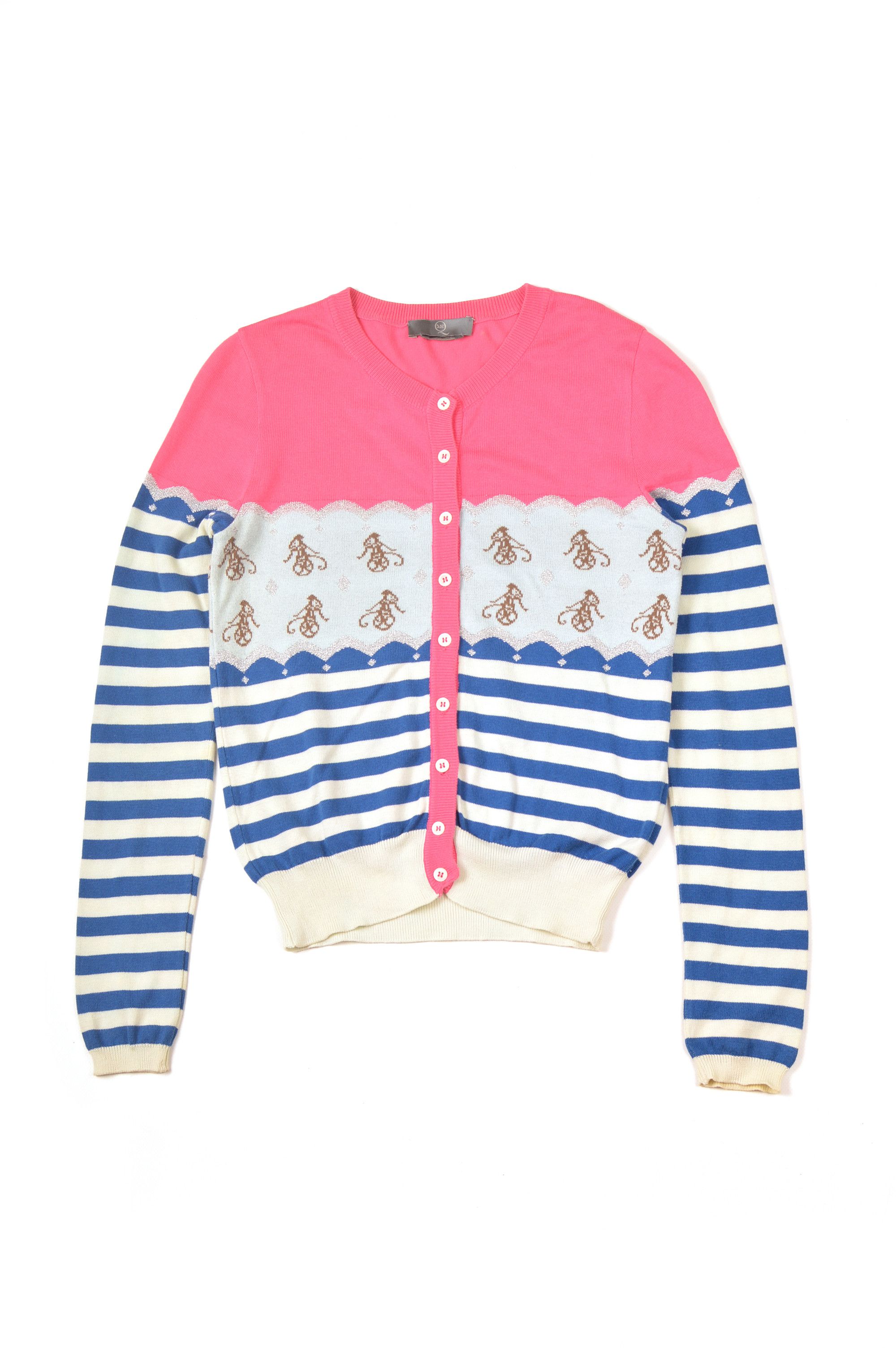 Alexander McQueen × Designer Alexander McQueen Monkey Intarsia Cardigan Sweater Size S / US 4 / IT 40 - 1 Thumbnail