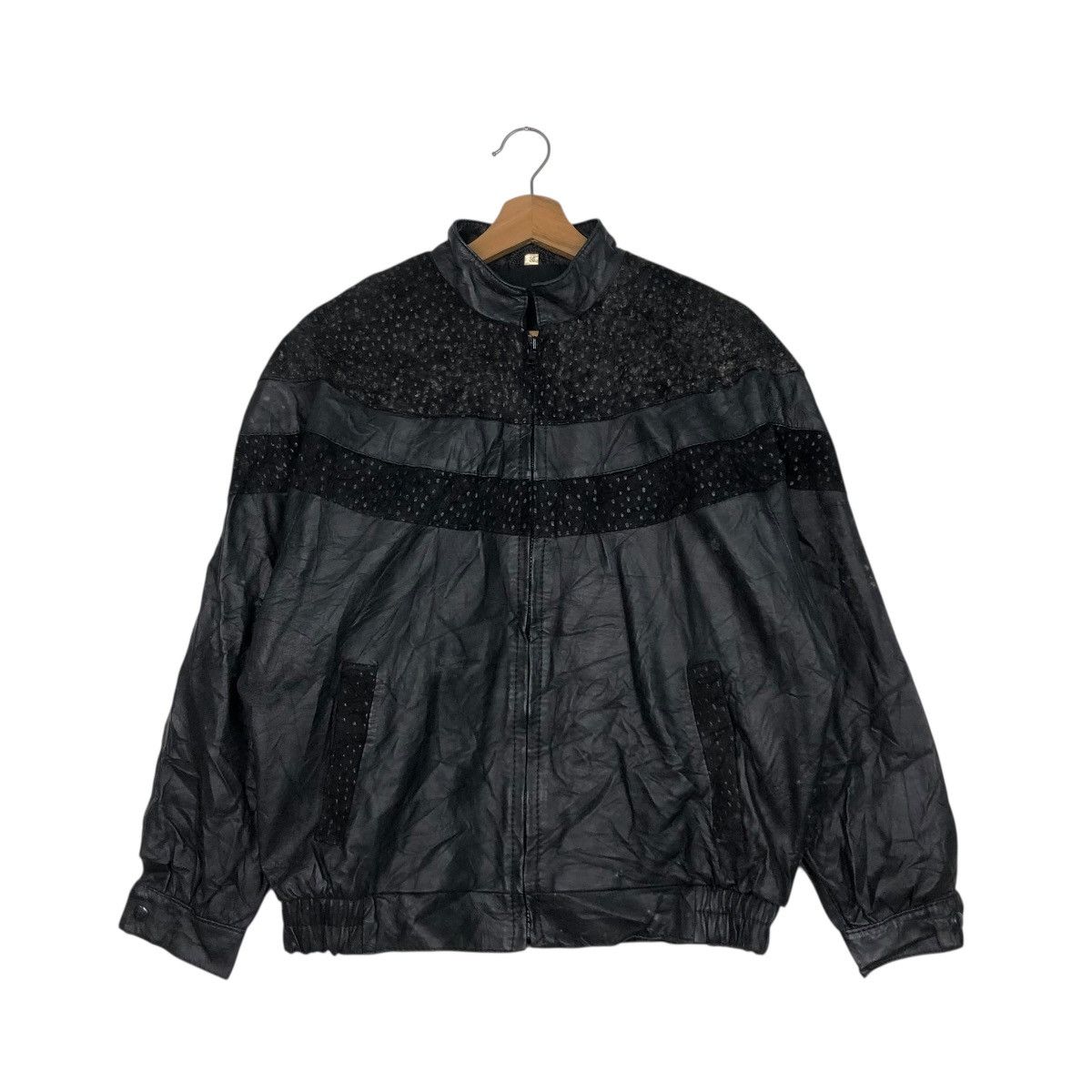 Genuine Leather 🔥VINTAGE UNBRANDED LEATHER BOMBER JACKET ISSEY MIYAKE Size US M / EU 48-50 / 2 - 3 Thumbnail
