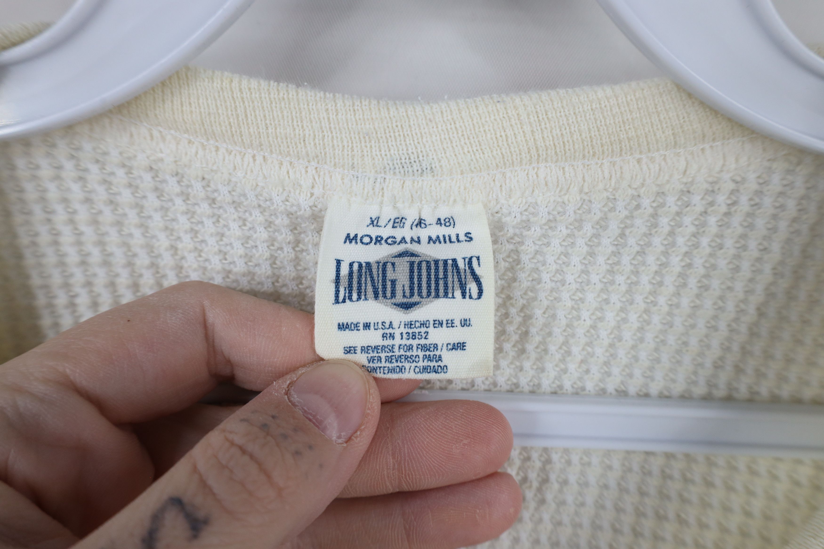 Vintage Vintage 70s Streetwear Waffle Knit Long Sleeve T-Shirt Size US XL / EU 56 / 4 - 5 Thumbnail
