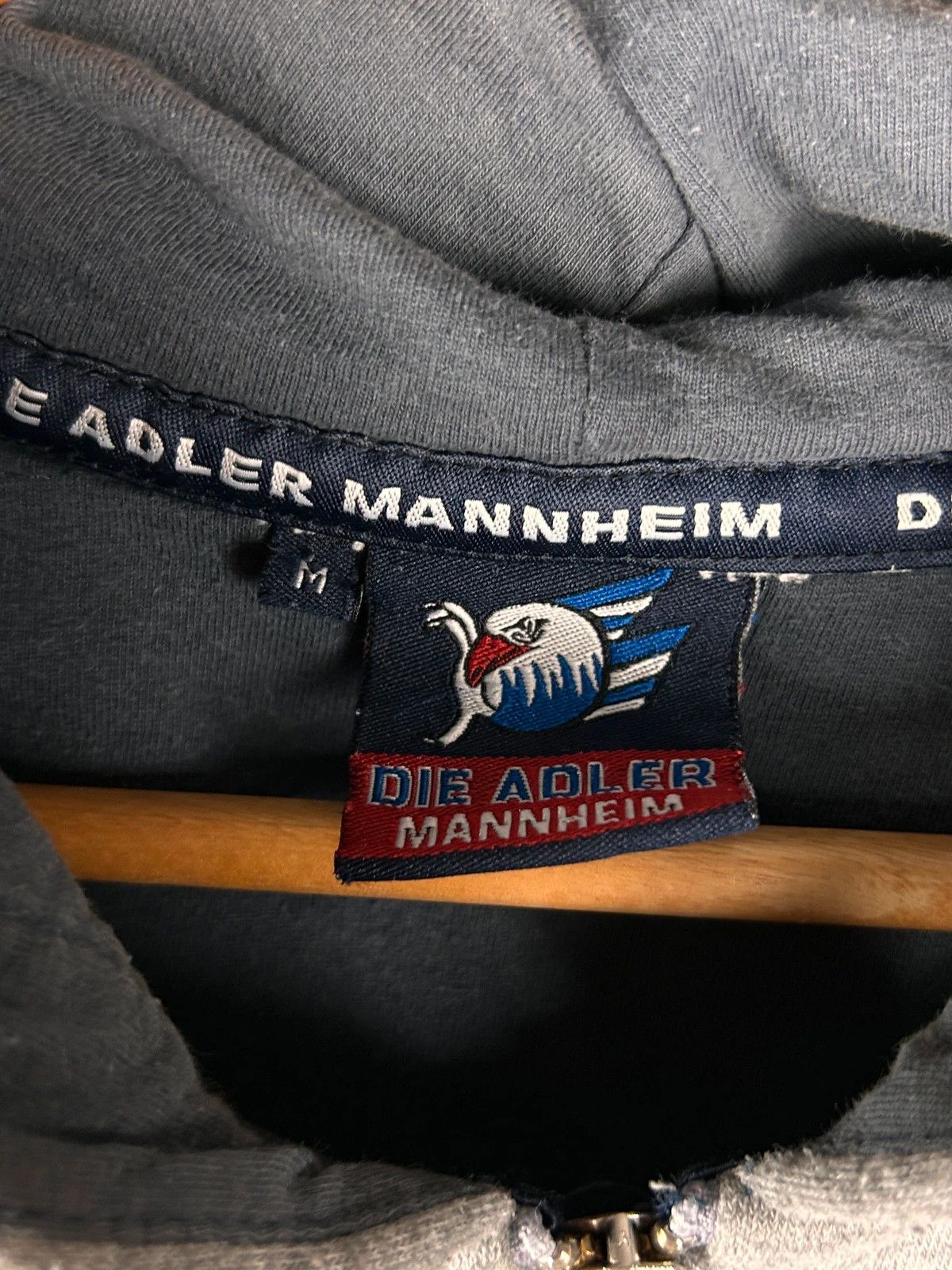 Vintage Die Adler Mannheim grey zip hoodieb ig logo spellout Size US M / EU 48-50 / 2 - 5 Thumbnail
