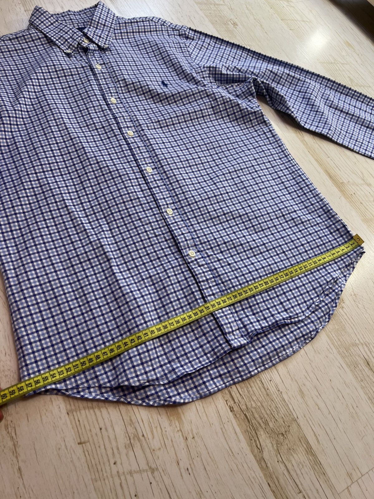 Ralph Lauren Ralph Lauren Slim Fit Stretch Oxford Plaid Shirt Blue Check Size US XL / EU 56 / 4 - 13 Thumbnail