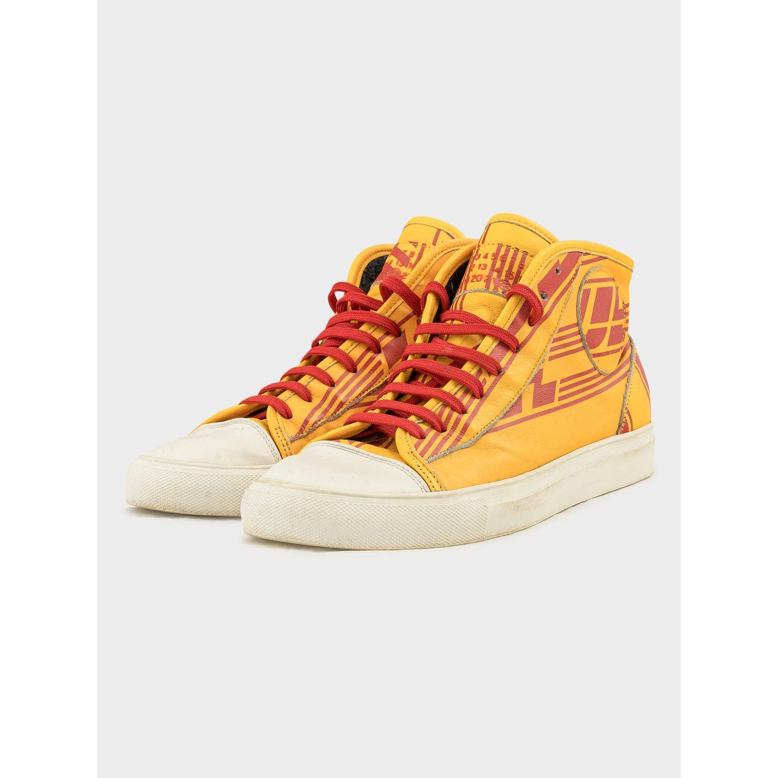 image of Maison Margiela Ss08 Dhl Hi-Top Sneakers in Yellow, Men's (Size 9)
