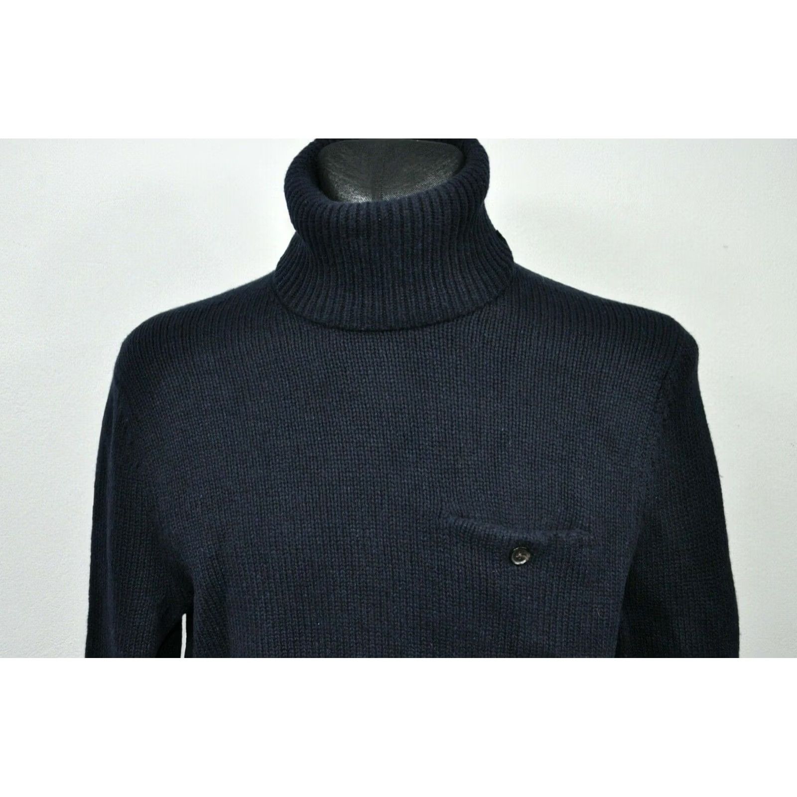 Acne Studios ACNE STUDIOS Chet P AW14 SWEATER Wool Navy Blue M Mens Pullover Turtleneck Size US M / EU 48-50 / 2 - 2 Thumbnail