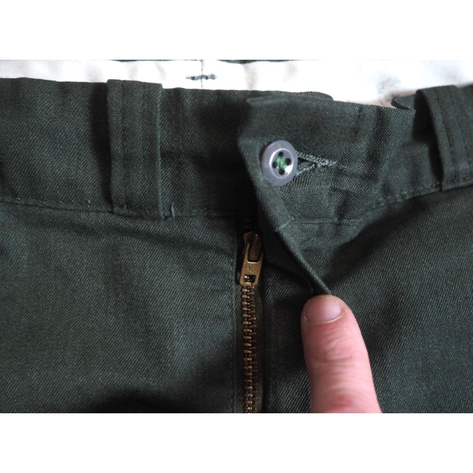 Sears VTG Sears Forest Green Chino Pants 34x29 Mens USA 70s Talon Flat Front Straight Leg Work Slacks Koratron Green 1970s Size US 34 / EU 50 - 7 Thumbnail