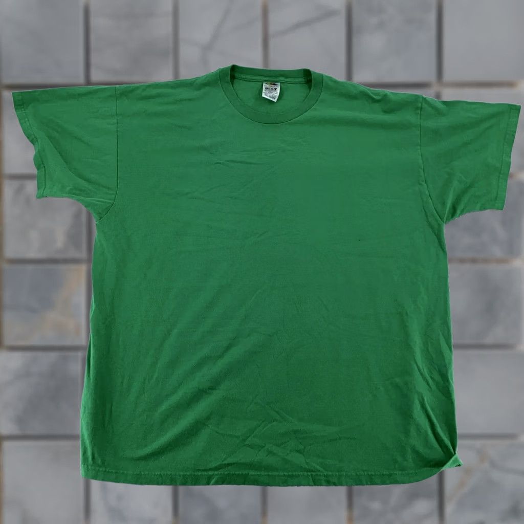 Fruit Of The Loom VINTAGE Fruit of the Loom Shirt Mens XL Green Crew Neck Tee 90s Casual Short Sleeve Cotton Polyester Solid Size US XL / EU 56 / 4 - 1 Thumbnail
