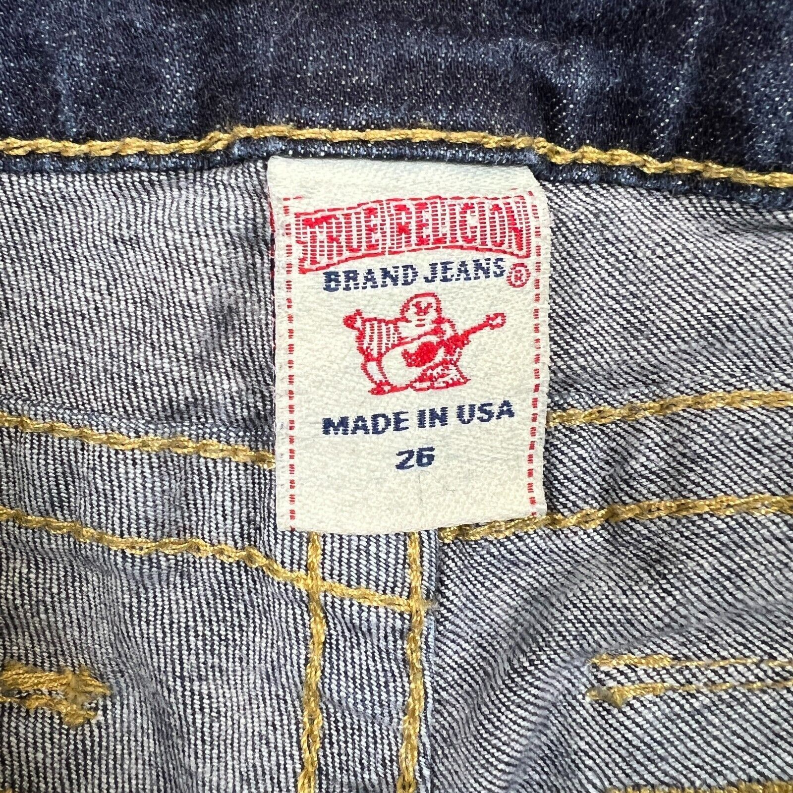 True Religion × Vintage True Religion Jeans 28x27 Blue World Tour Skinny Denim Pants Size 28" / US 6 / IT 42 - 8 Thumbnail