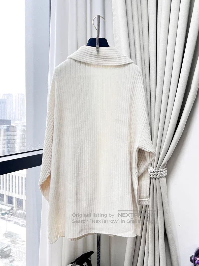 Loro Piana Loro Piana Off-white textured long-sleeve mid-length cardi Size S / US 4 / IT 40 - 3 Thumbnail