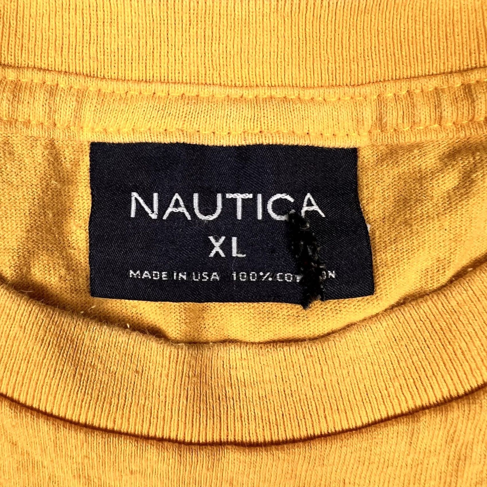 Nautica VINTAGE Nautica Logo Graphic T-Shirt XL Double Sided 90s Skate Surf Made in USA Mens, Yellow, 100% Cotton, Graphic Tee, Short Sleeve, Crew Neck Size US XL / EU 56 / 4 - 2 Thumbnail