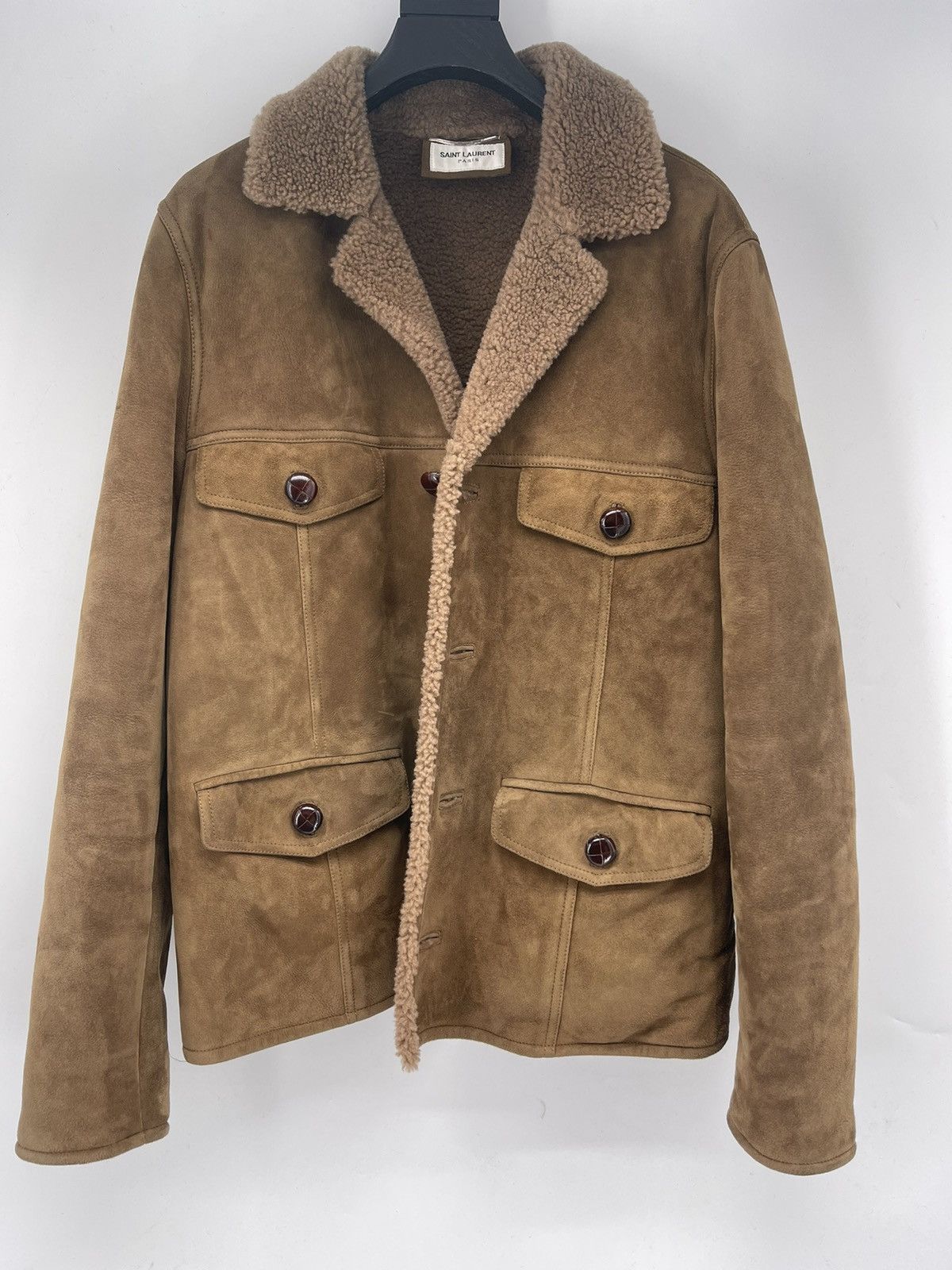 Saint Laurent Shearling Single Breasted Jacket