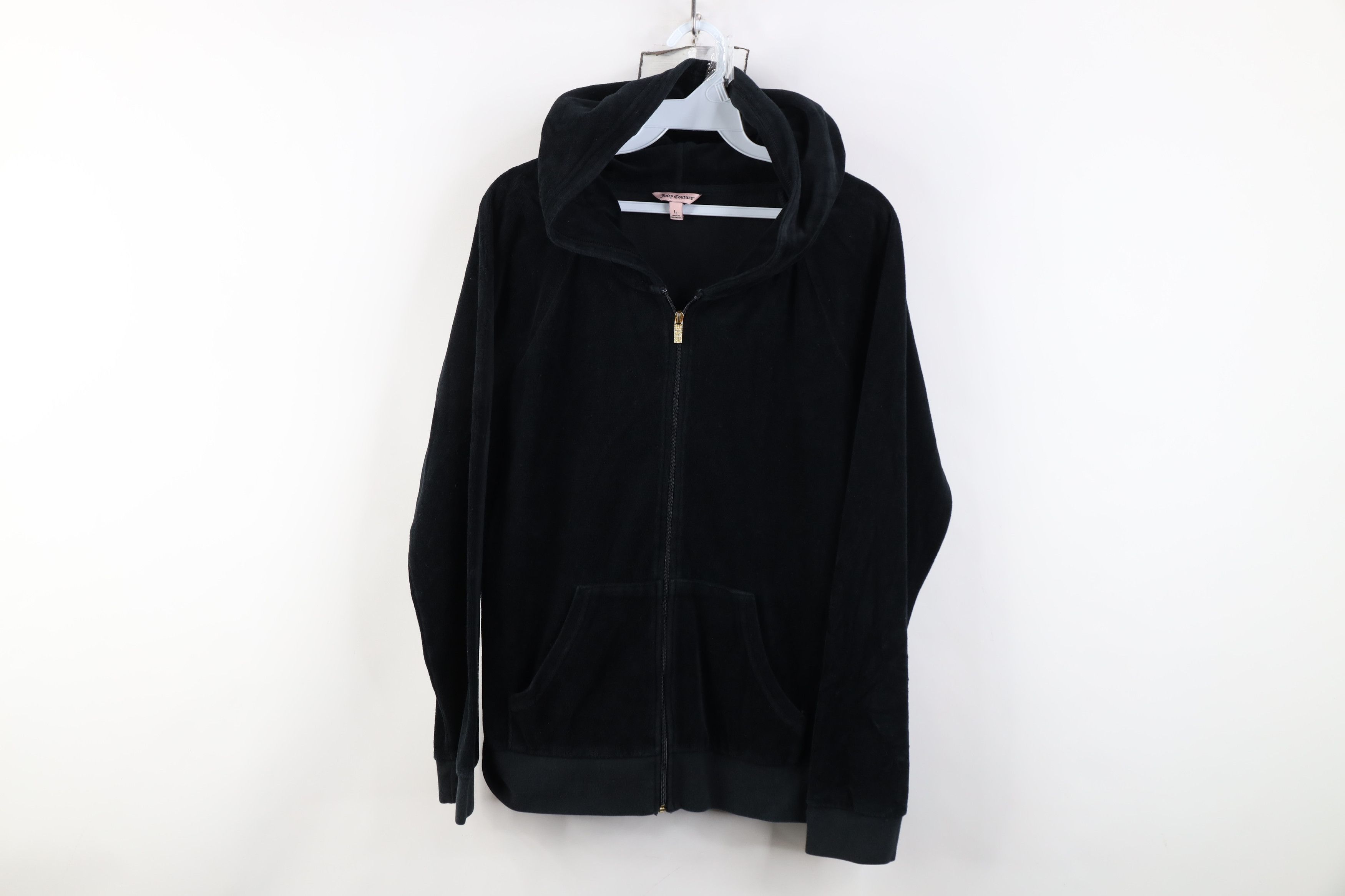 Juicy Couture Vintage 90s Y2K Juicy Couture Velour Zip Hoodie Black Size L / US 10 / IT 46 - 1 Thumbnail