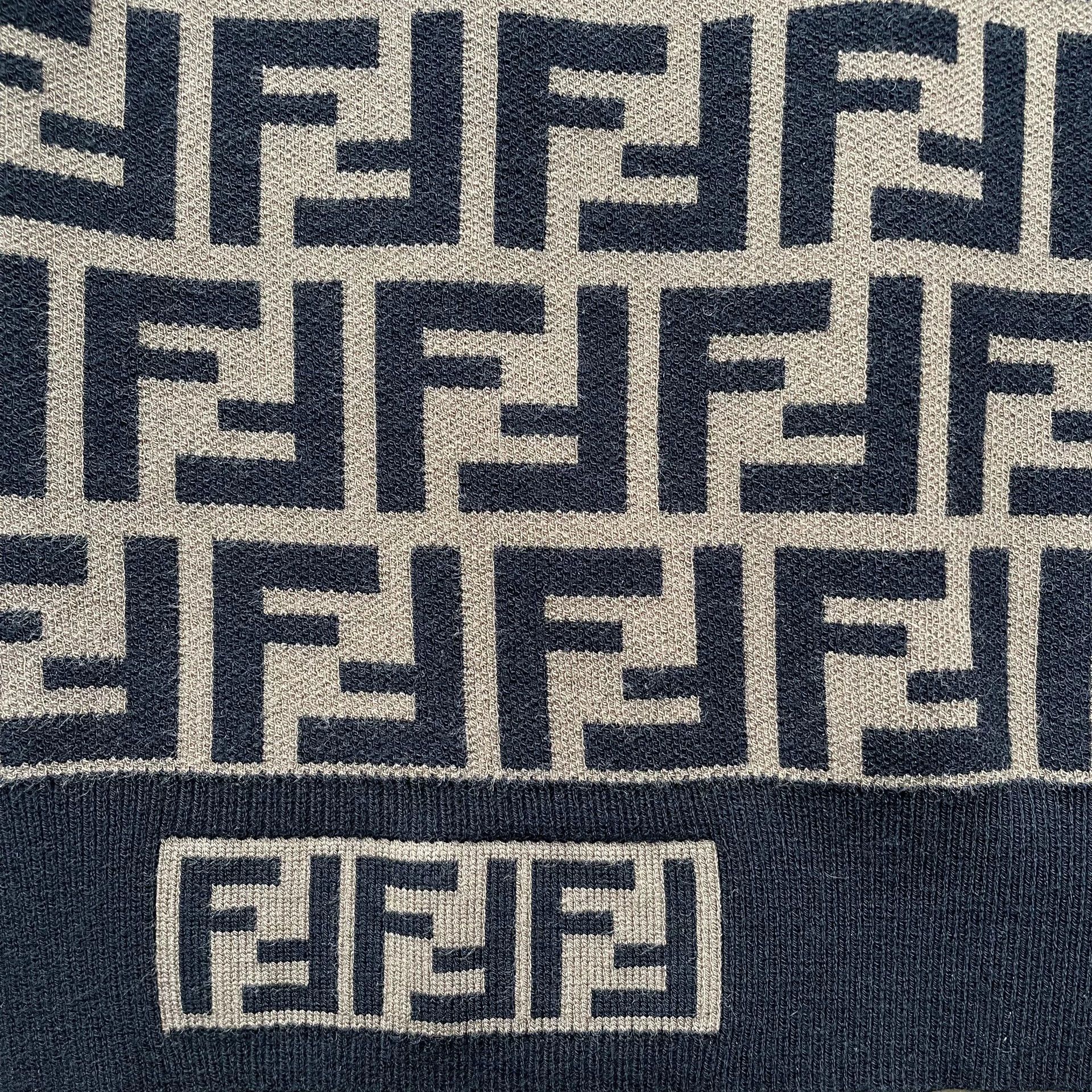 Fendi FENDI Womens New FF Allover Print SS Knit Brown 40 Size S / US 4 / IT 40 - 3 Thumbnail