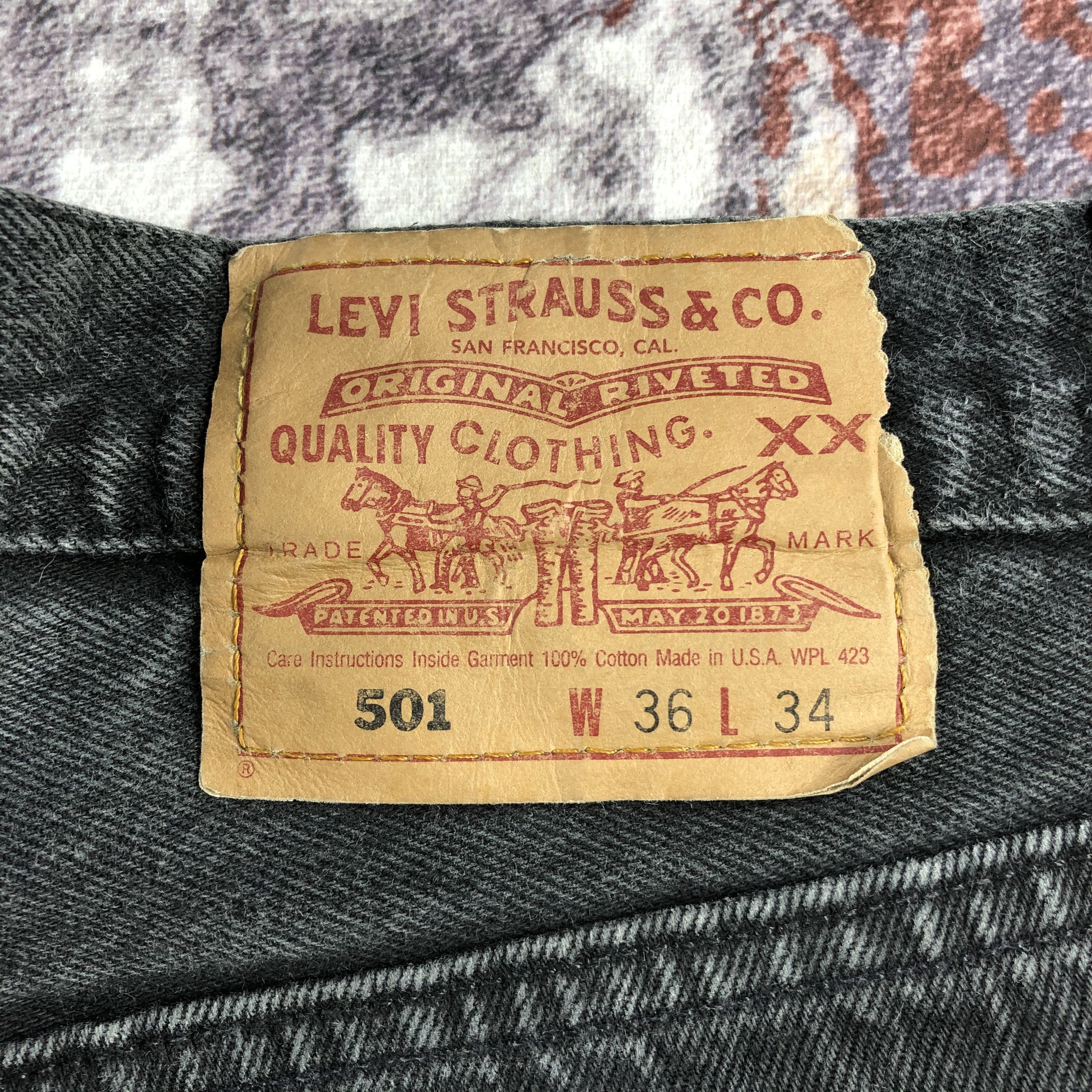 Levi's 90s Vintage Faded Black Levis 501 Jeans-JM2393 Size US 35 - 6 Thumbnail