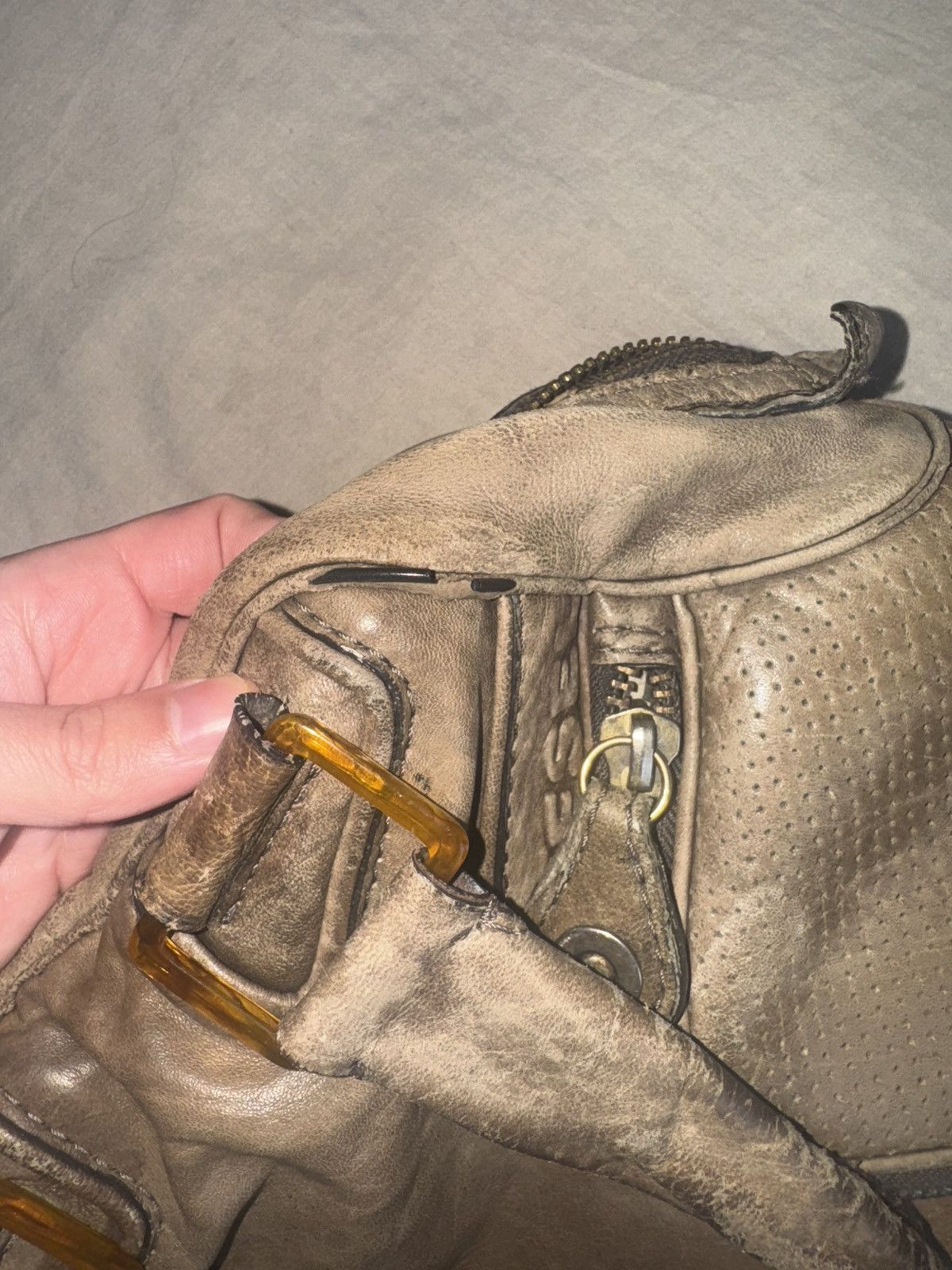 Diesel Diesel archive moto leather handbag khaki Size ONE SIZE - 5 Thumbnail