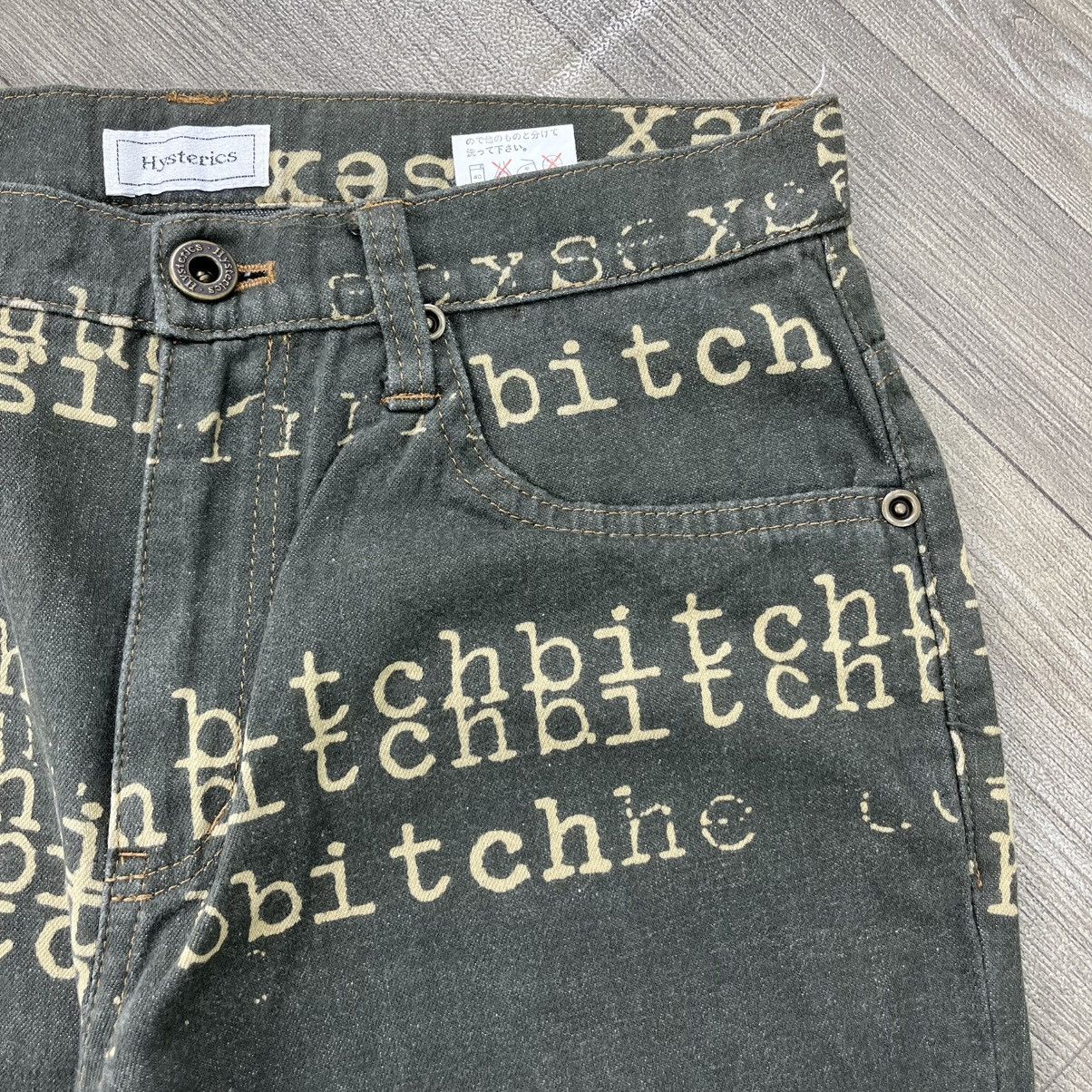 Hysteric Glamour Hysteric Glamour Sex Fuck Bitch Typewritter Flared Jeans Y2K Size US 28 / EU 44 - 5 Thumbnail