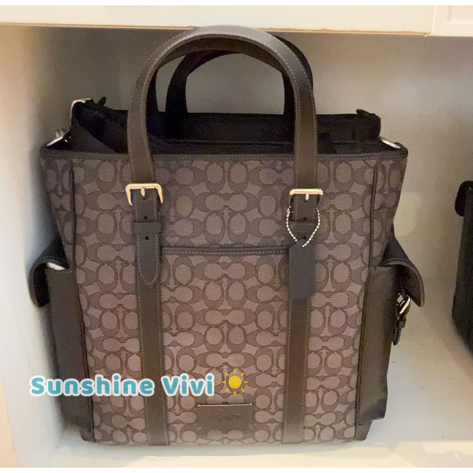 Coach NWT COACH CR325 Sprint Tote Bag Silver/Charcoal/Black Size ONE SIZE - 2 Thumbnail