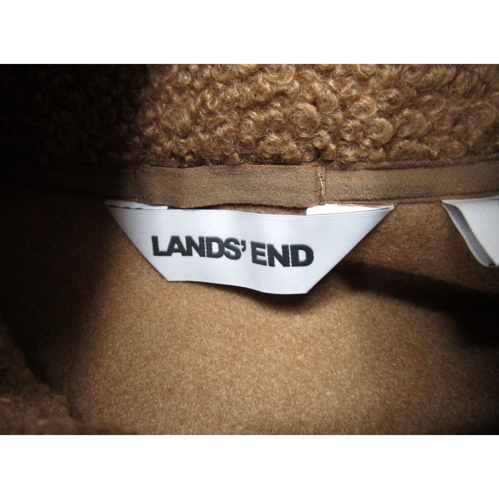 Lands' End VINTAGE Lands' End Womens Brown Sherpa Deep Pile Fleece Jacket Full Zip Size XL (18) NEW Size XL / US 12-14 / IT 48-50 - 3 Thumbnail