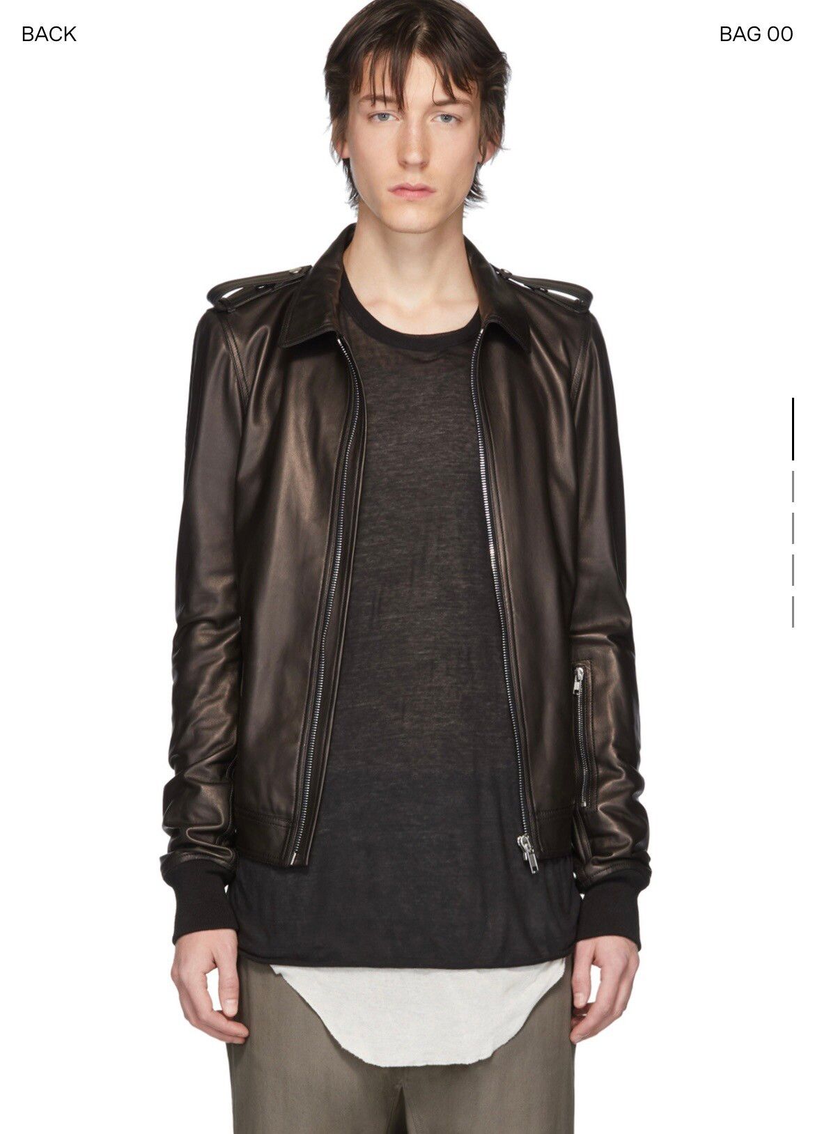 Pre-owned Rick Owens Rotterdam Leather Jacket In Black