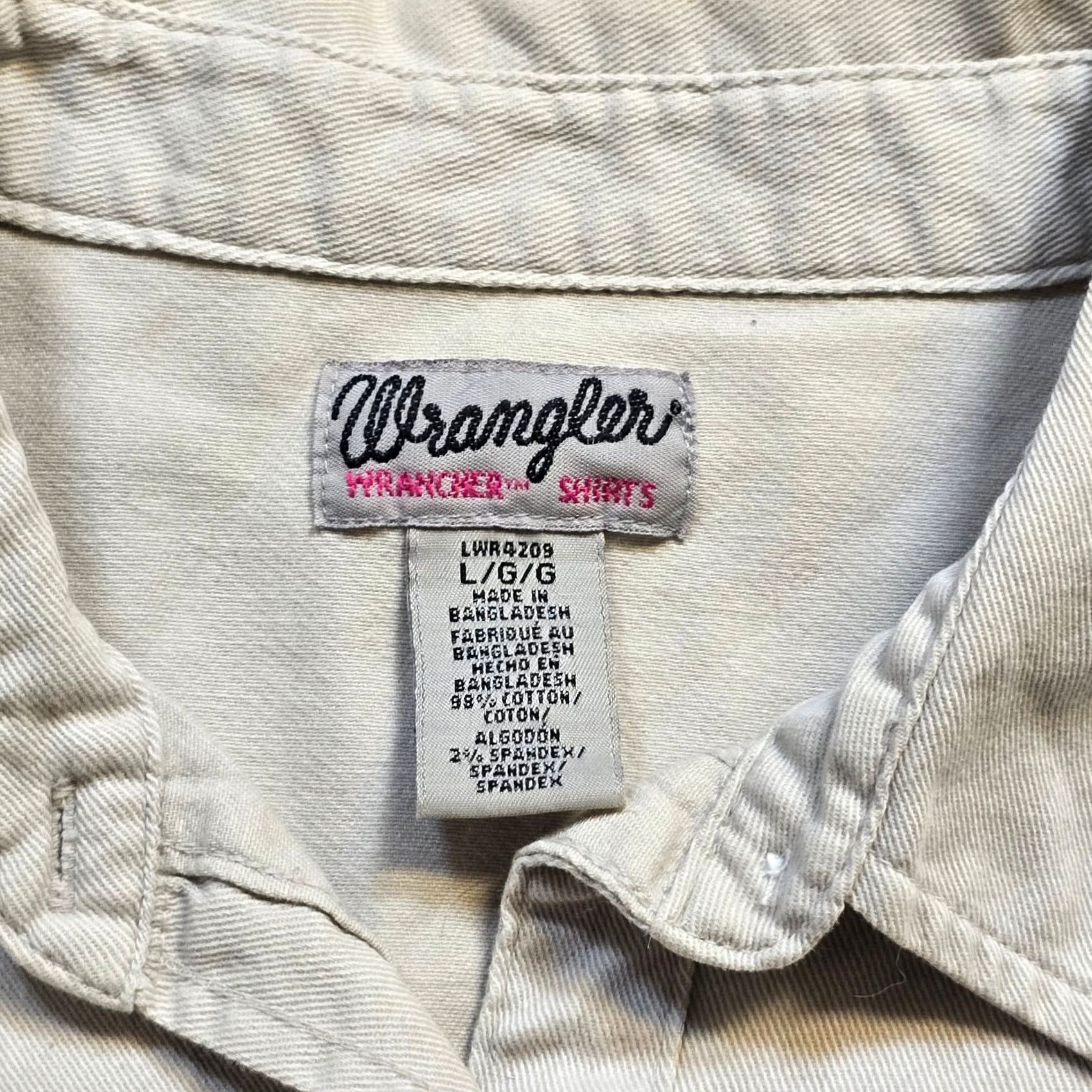 Wrangler Wrangler Wrancher Top Womens L Gray Pearl Snap Long Sleeve Casual Shirt Size L / US 10 / IT 46 - 3 Thumbnail
