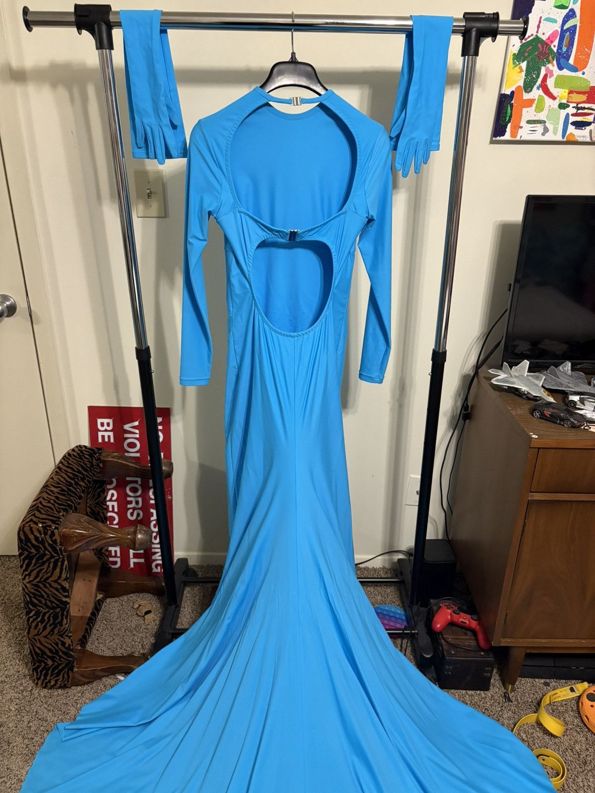 b darlin dresses green Luxury Beaded Sage Green Evening Dresses with Cape SS238 – Sharon Said main image 0