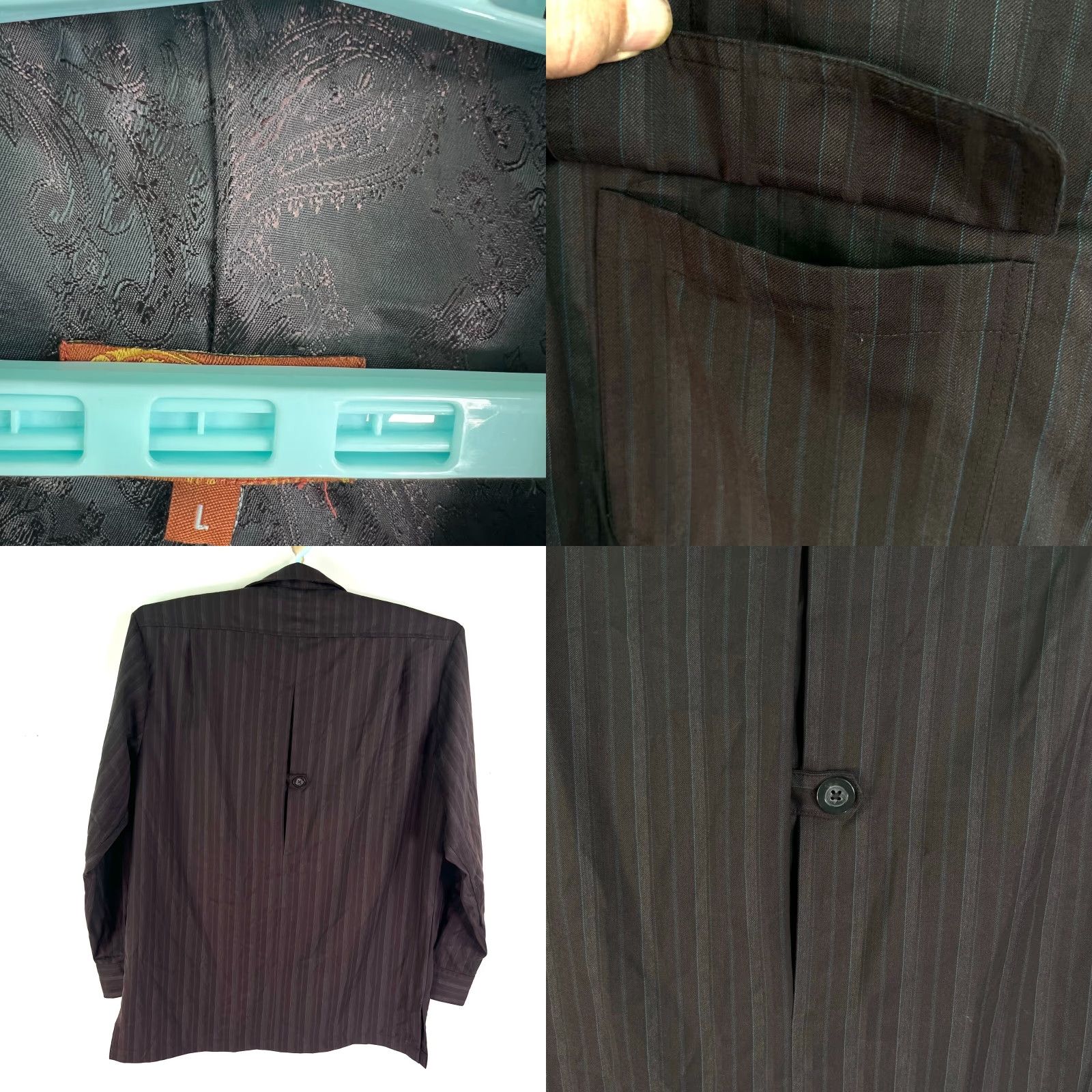 Vintage Vicci Uomo Striped Lined Button Up Shirt Mens L Brown Pockets NWT Shirt Size US L / EU 52-54 / 3 - 8 Thumbnail