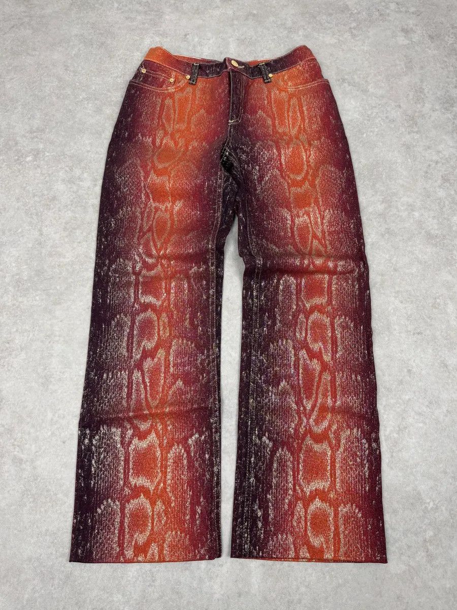 Roberto Cavalli AW1999 Roberto Cavalli Red Legend Python Effect Gold ...