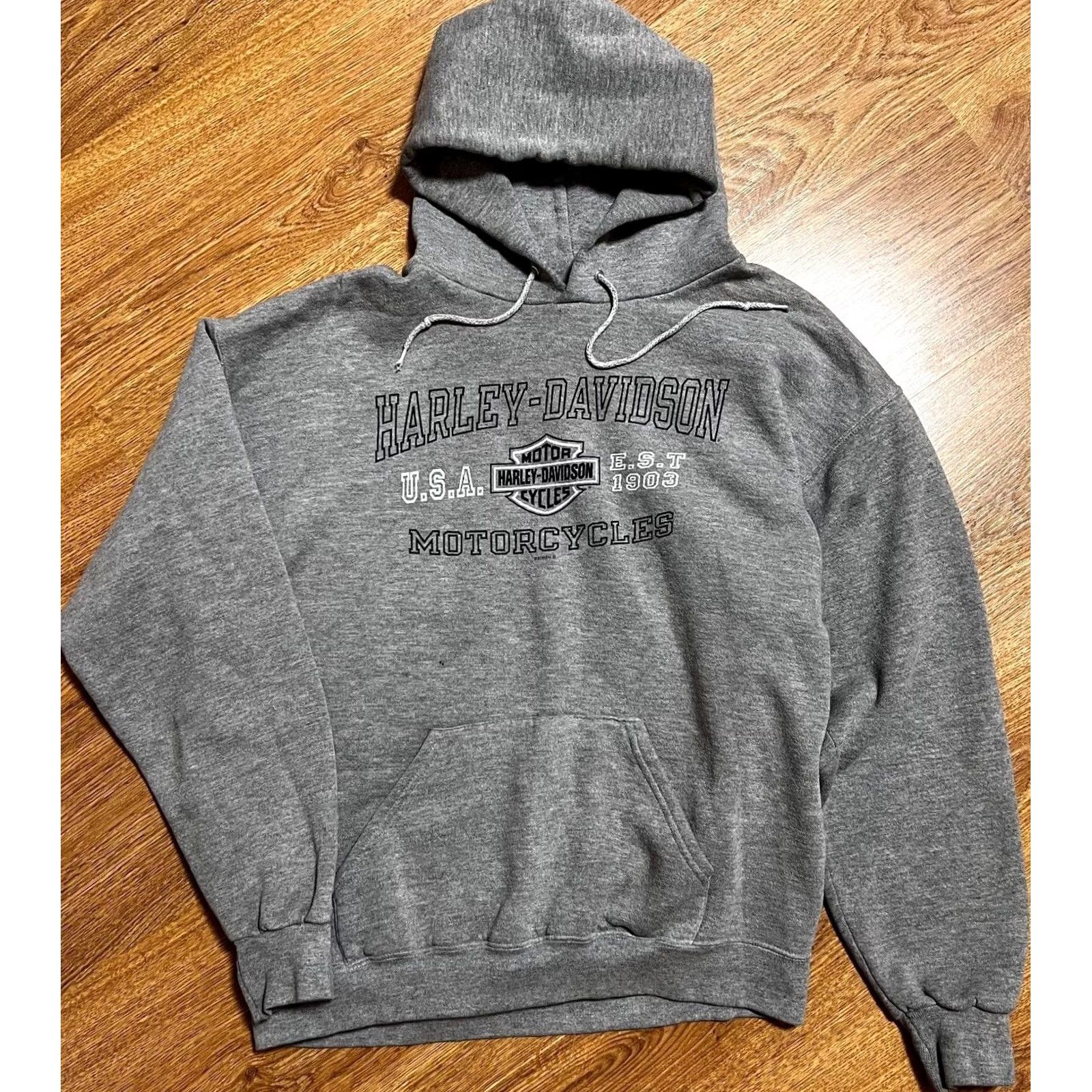 Harley Davidson Harley-Davidson Hoodie Mens Vintage Gray 2002 L Logo Cotton Polyester Shirt? Size US L / EU 52-54 / 3 - 2 Thumbnail