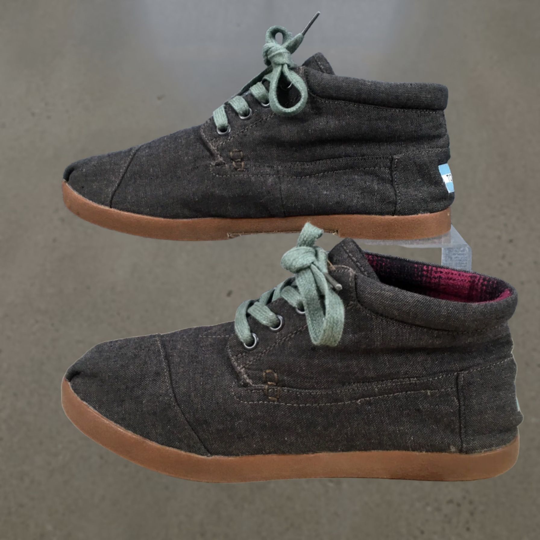 Toms TOMS Boots Womens 9.5 Chukka Gray Canvas Lace Up Comfort Casual Ankle Top Flats Shoes Boot Size L / US 10 / IT 46 - 1 Thumbnail