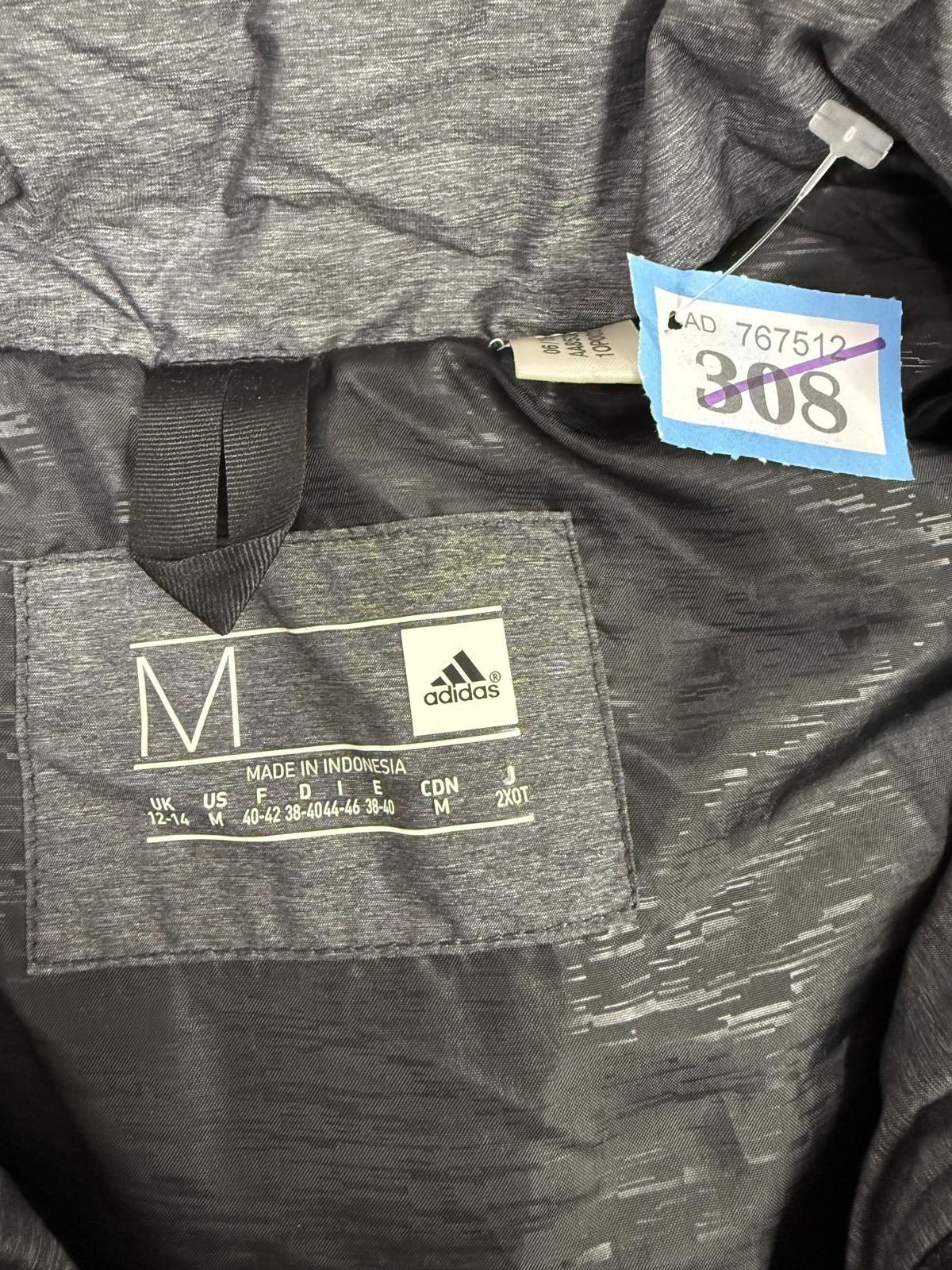 Adidas Adidas Grey Quilted Jacket Medium Size Size US M / EU 48-50 / 2 - 2 Thumbnail