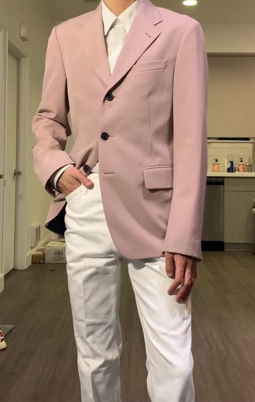 Dries Van Noten Dries Van Noten Pink Wool Blazer Jacket Size 48S - 6 Thumbnail