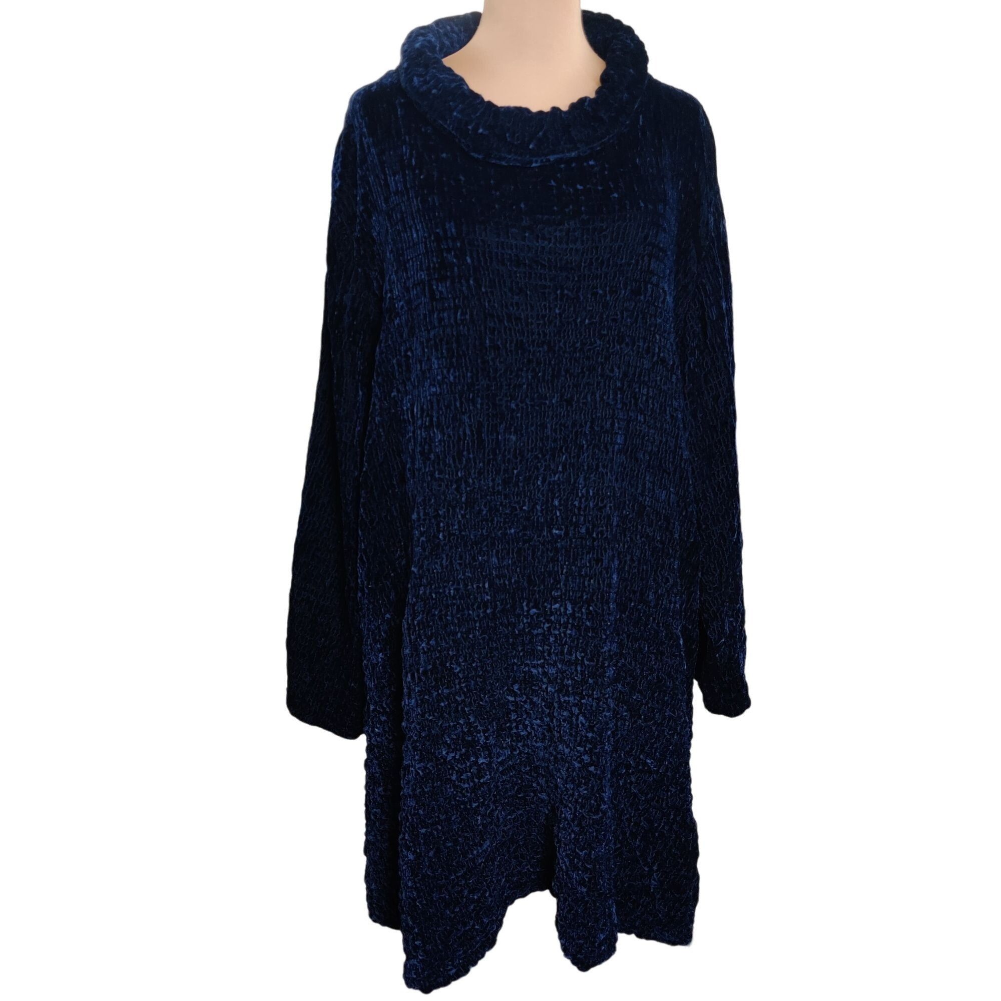 image of Vintage Georgina Von Etzdorf Womens Dress Tunic Velvet Size 12 in Blue