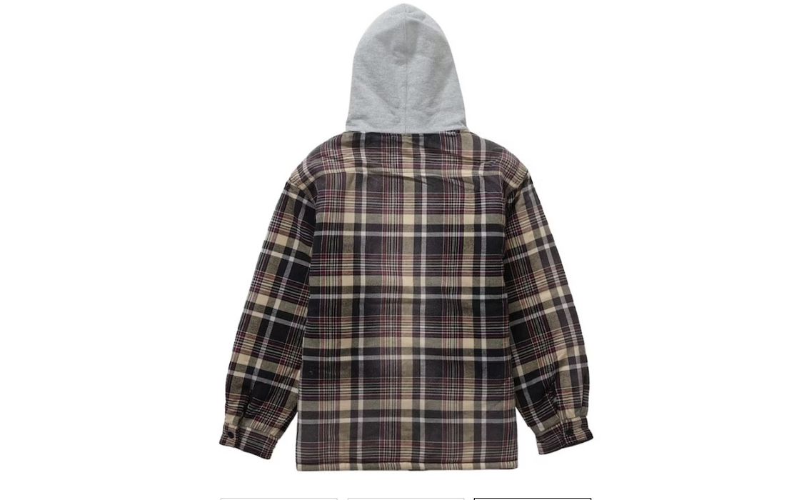 Supreme Supreme®/Dickies® Plaid Hooded Zip Up Shirt in Black (M