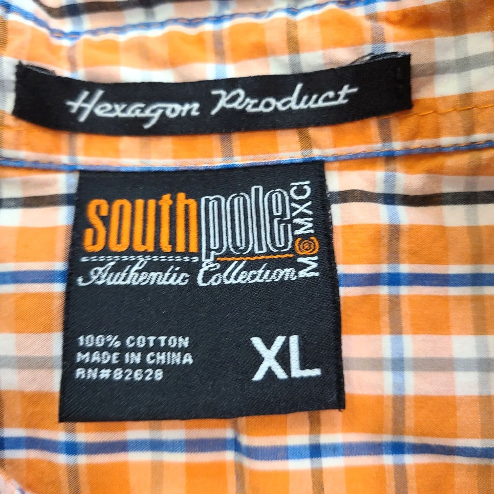 Southpole Southpole Shirt Mens XL Orange Hexagon Plaid Long Sleeve Button Up Collared Size US XL / EU 56 / 4 - 3 Thumbnail