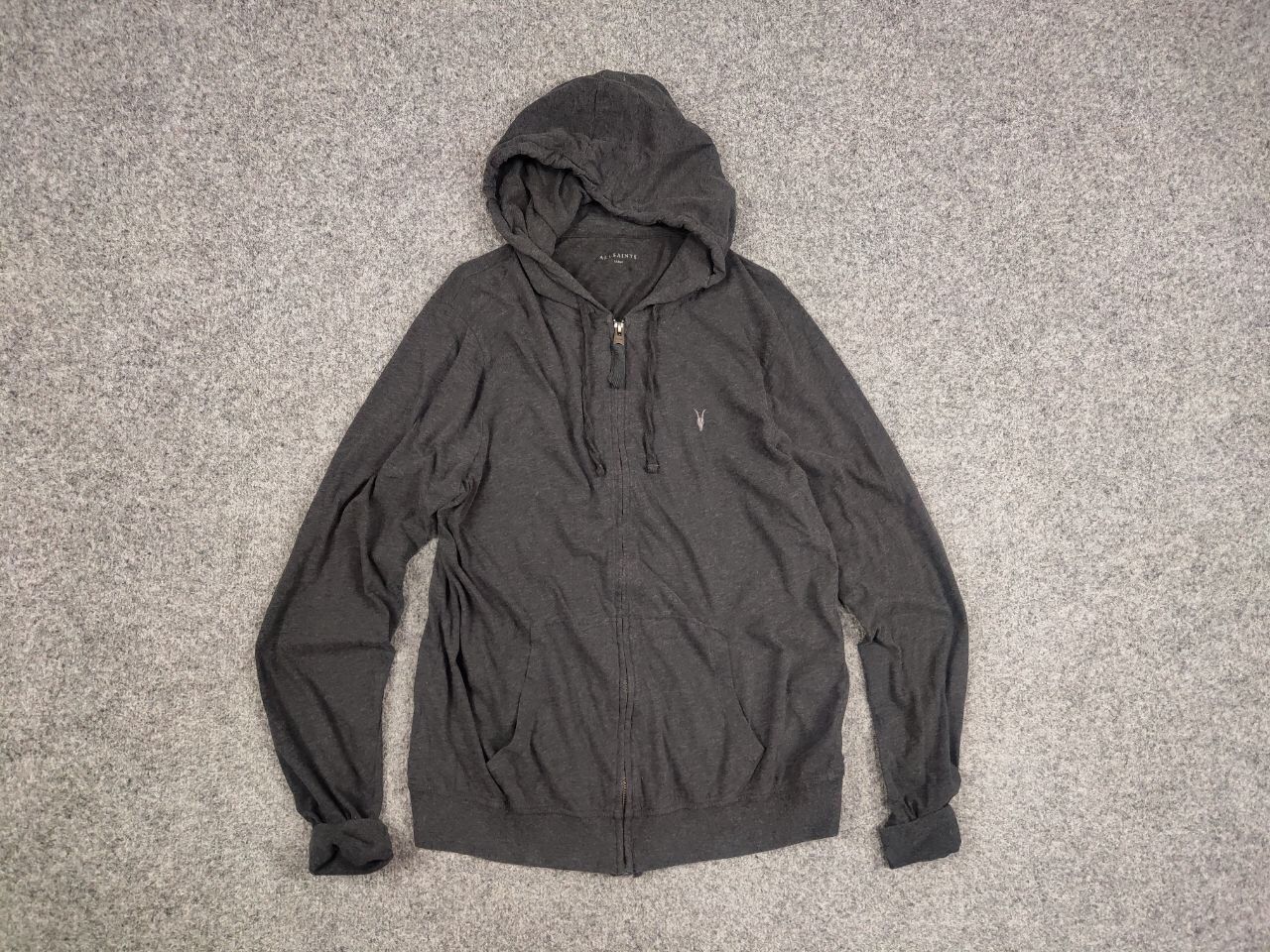 Allsaints Allsaints Brace Dark Gray Full Zip Light Hoodie Size US L / EU 52-54 / 3 - 12 Thumbnail