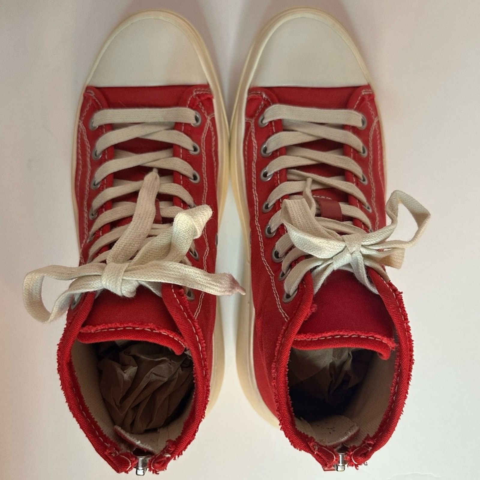 R13 rare Kirk Red Canvas High-Top Sneakers White Platform US 8 Size US 8 / IT 38 - 6 Thumbnail