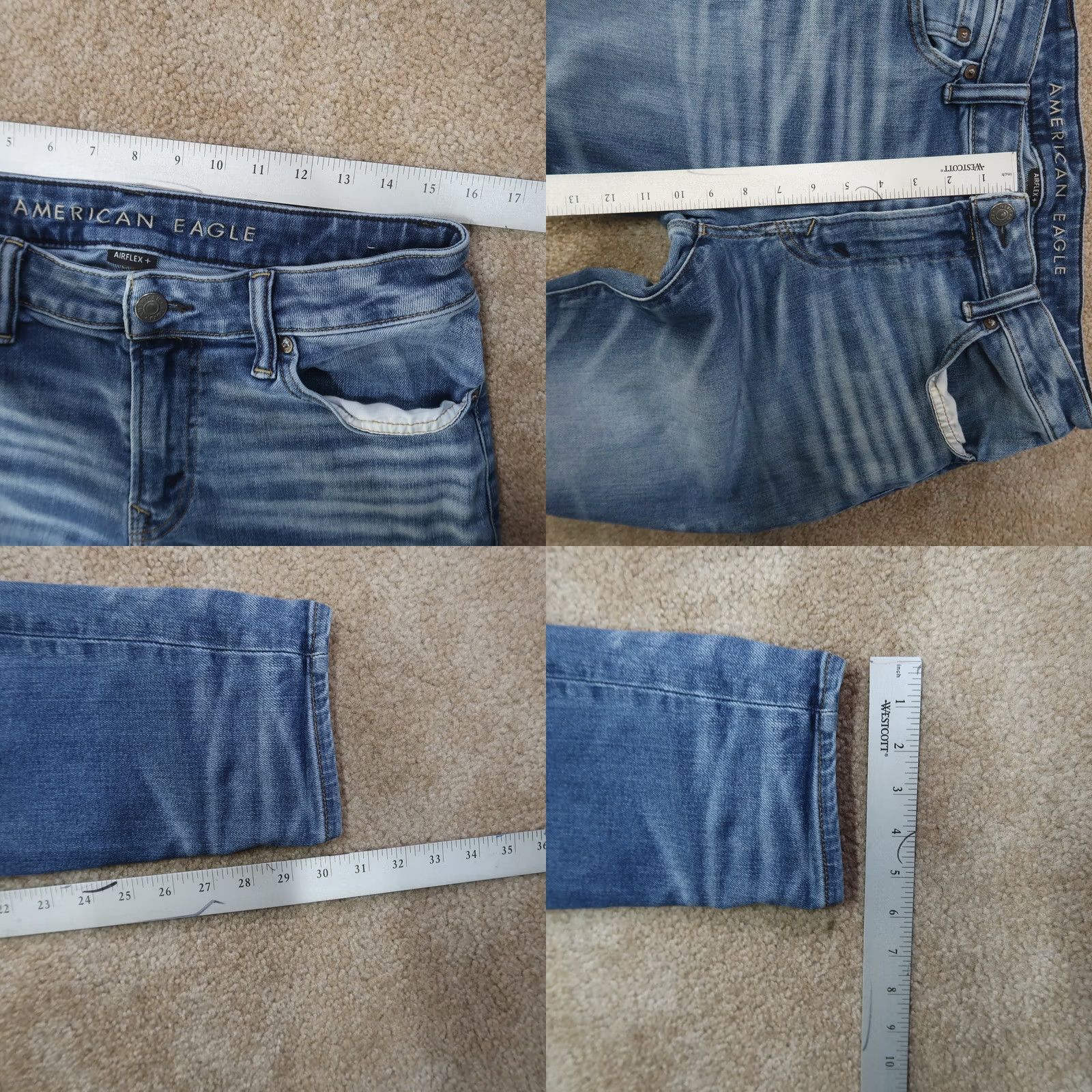 American Eagle Outfitters American Eagle Outfitters Jeans Skinny Men 32x32 Blue Denim Airflex Athletic 90s Hipster Jeans Mens Size US 32 / EU 48 - 8 Thumbnail