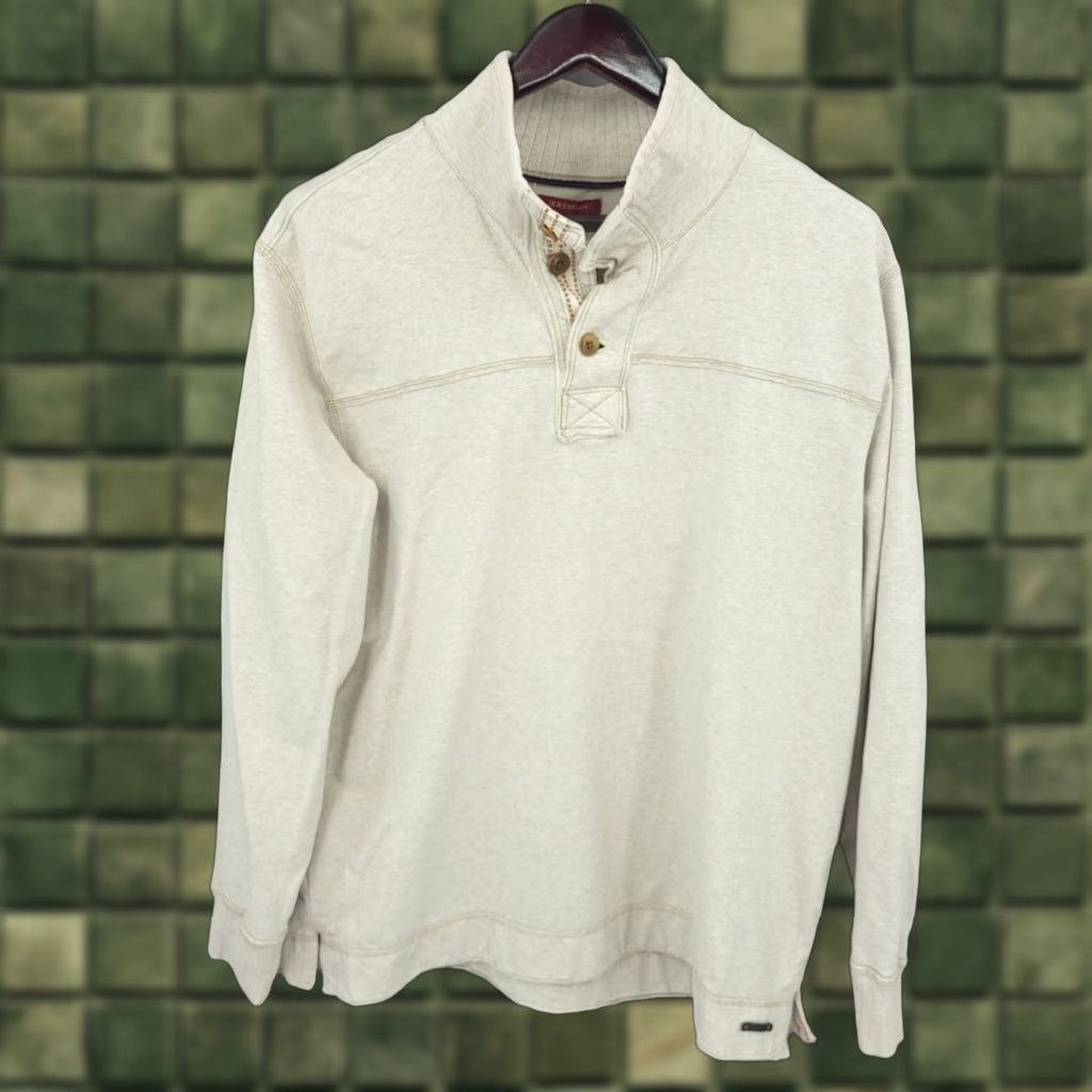Vintage Jeremiah Sweater Mens XL Beige Pullover Mock Neck Long Sleeve Cotton Blend Size US XL / EU 56 / 4 - 1 Thumbnail