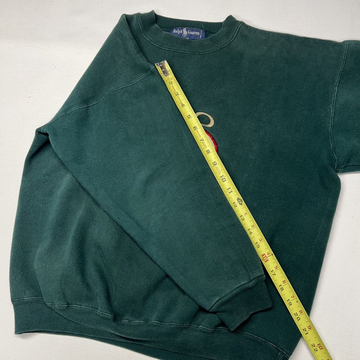 Polo Ralph Lauren × Vintage VTG Polo Ralph Lauren Crewneck Green Sweatshirt Patch USA Size US L / EU 52-54 / 3 - 15 Thumbnail