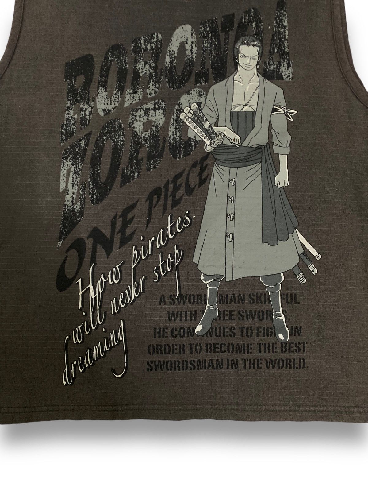 One Piece Vintage ONE PIECE SunFaded SpellOut Roronoa Zoro Hooded Vest Size US S / EU 44-46 / 1 - 15 Thumbnail
