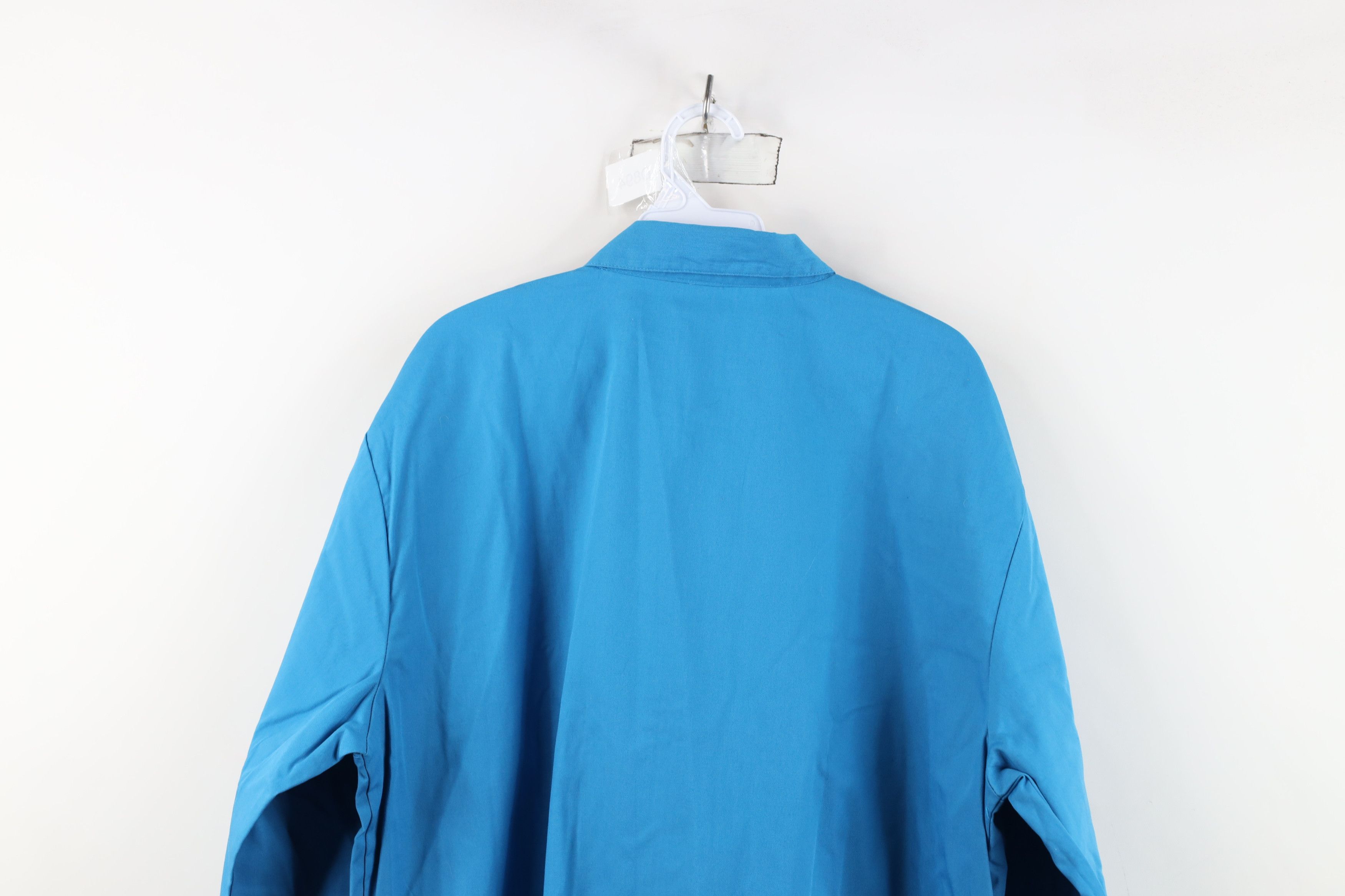 Vintage Vintage 90s Streetwear Full Zip Collared Shirt Jacket Blue Size US L / EU 52-54 / 3 - 13 Thumbnail