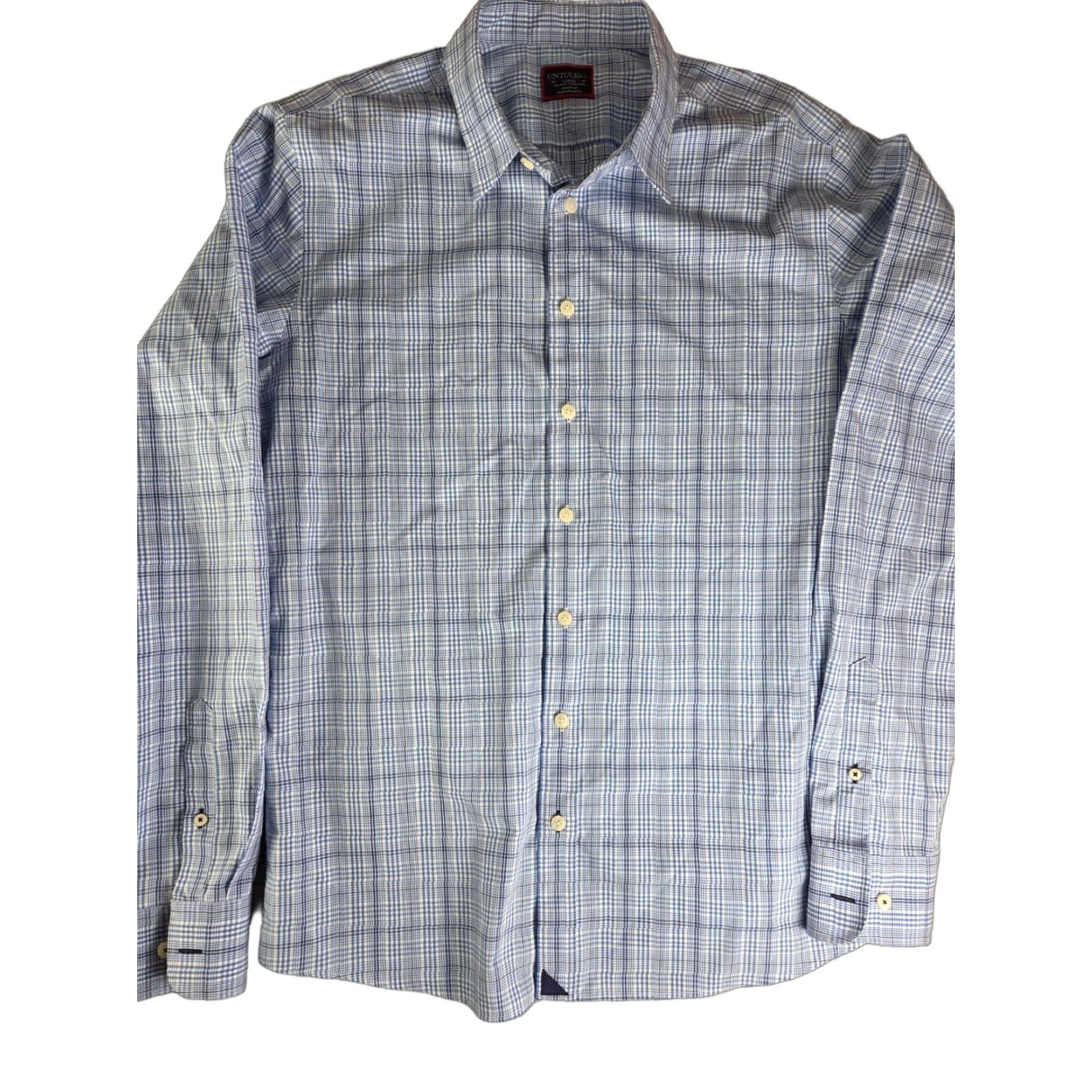 UNTUCKit UNTUCKit Shirt Men L Slim Fit Blue Plaid Button-Up Long Sleeve Size US L / EU 52-54 / 3 - 1 Thumbnail