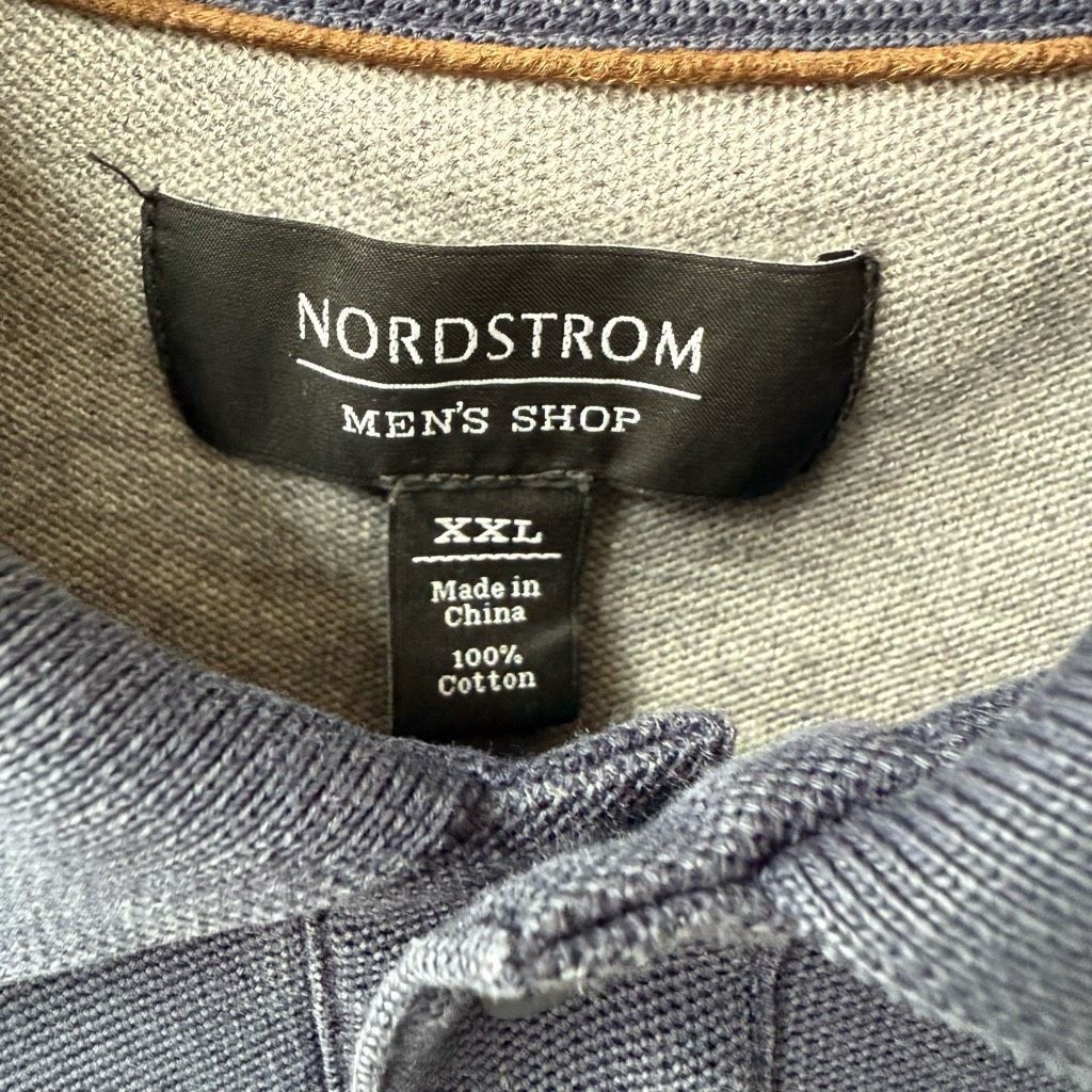 Nordstrom Nordstrom Men’s Polo Golf Shirt Dark Blue Pique Cotton XXL Size US XXL / EU 58 / 5 - 6 Thumbnail